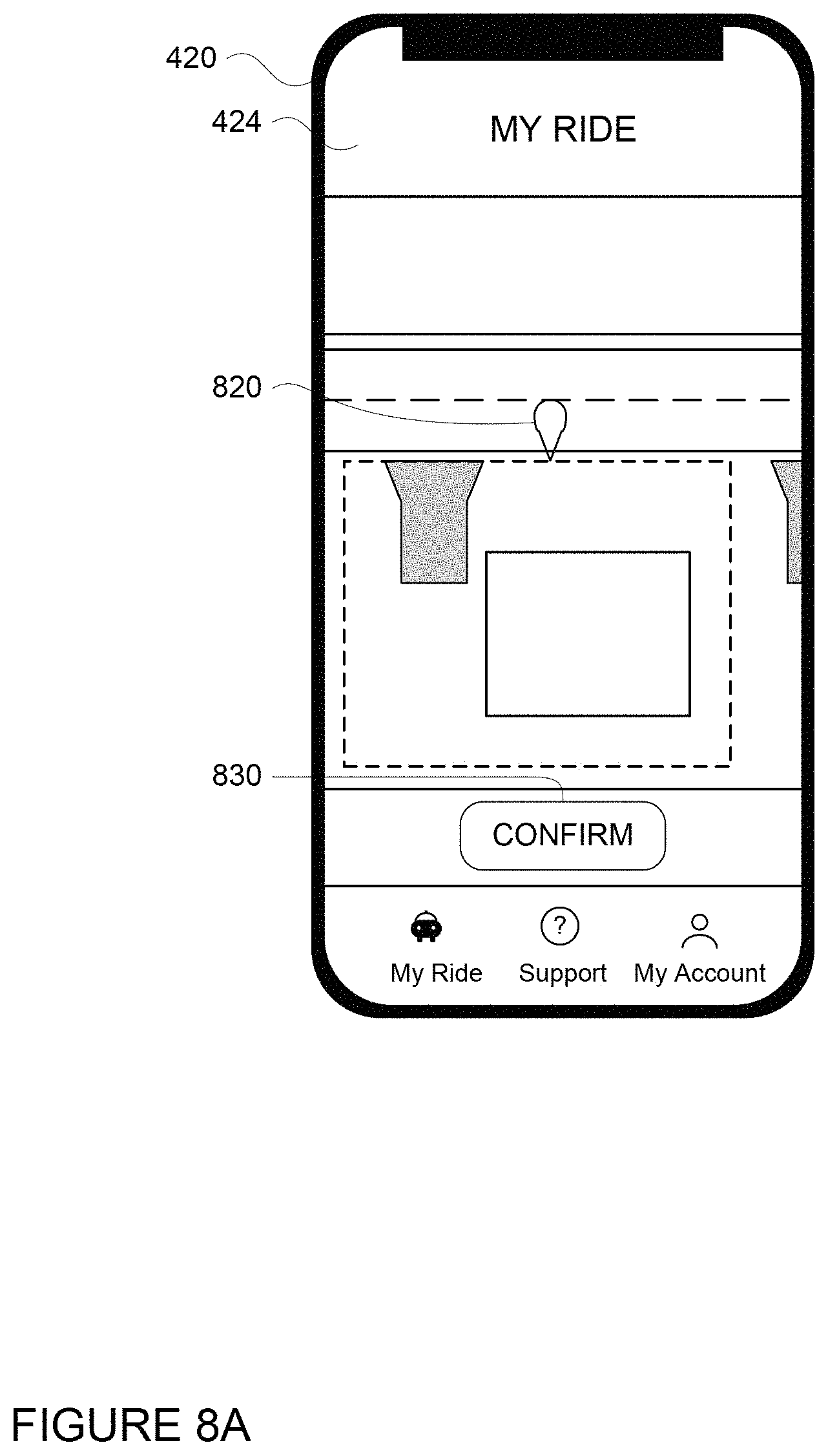 Patent US11780462 Figure 8 – Driveway pullovers for autonomous vehicles