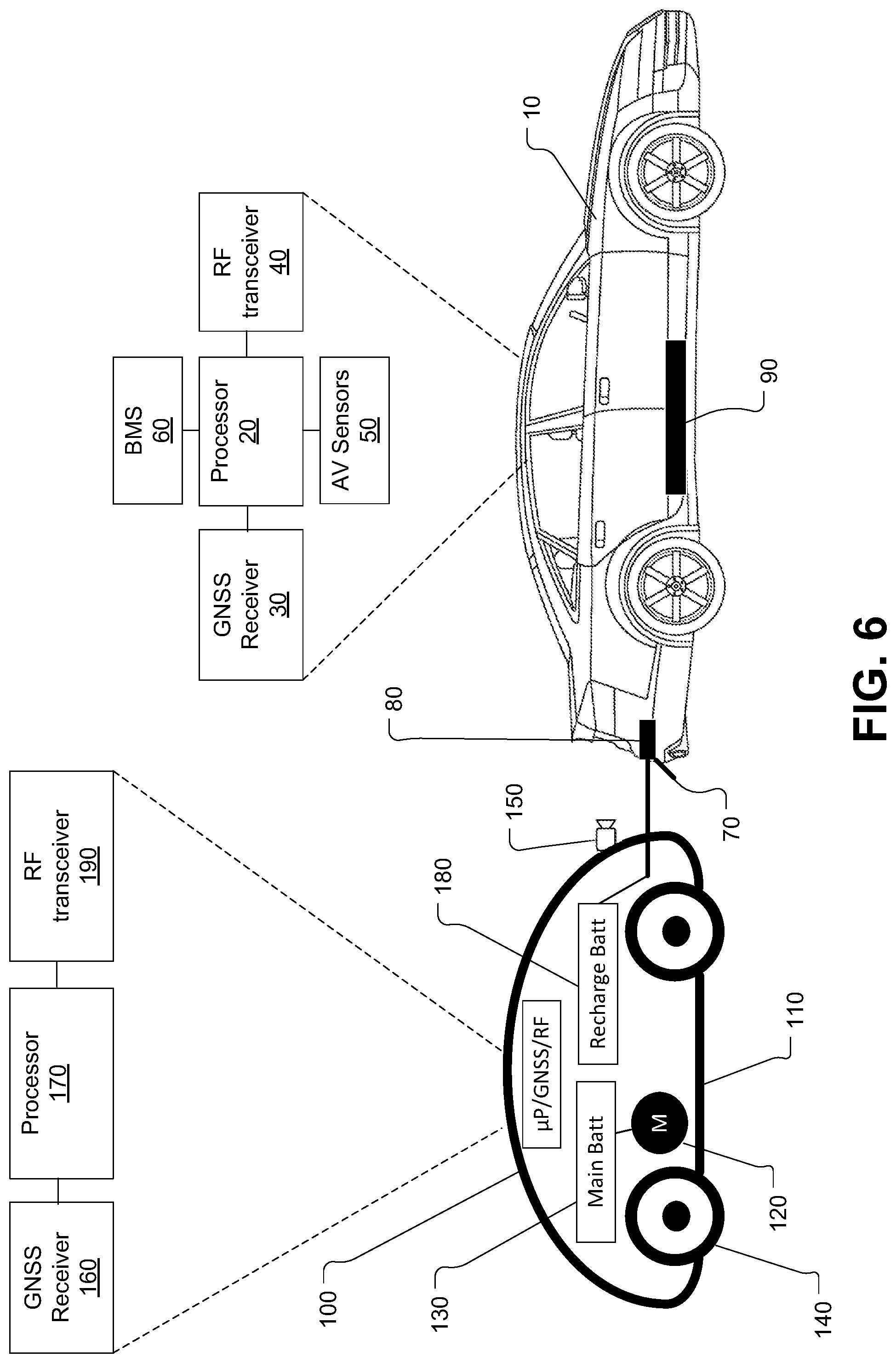 Patent US11780469 Figure 6 – Unmanned autonomous recharging vehicle and system of recharging electric vehicle