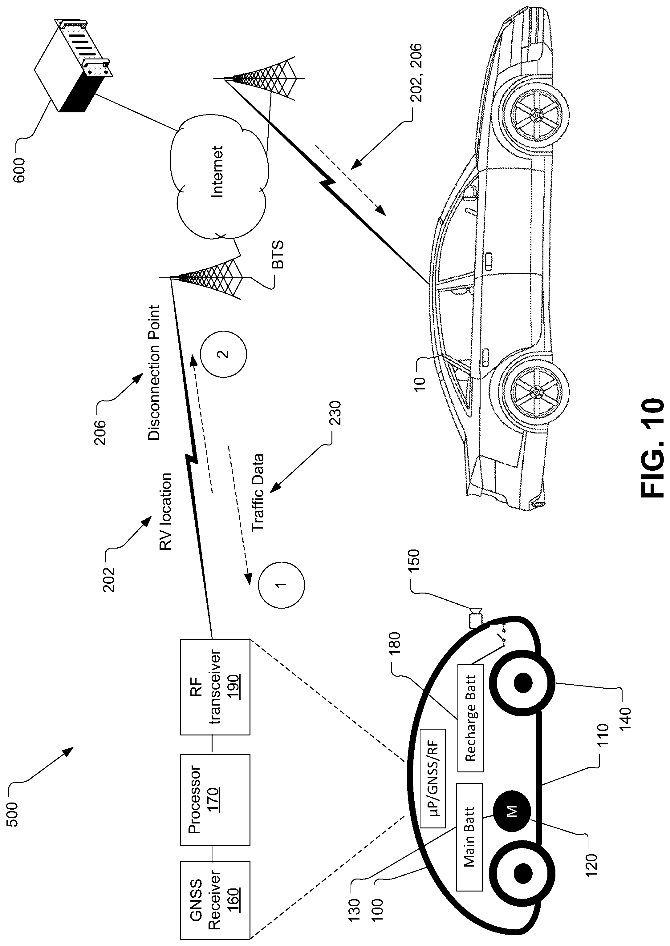 Patent US11780469 Figure 10 – Unmanned autonomous recharging vehicle and system of recharging electric vehicle
