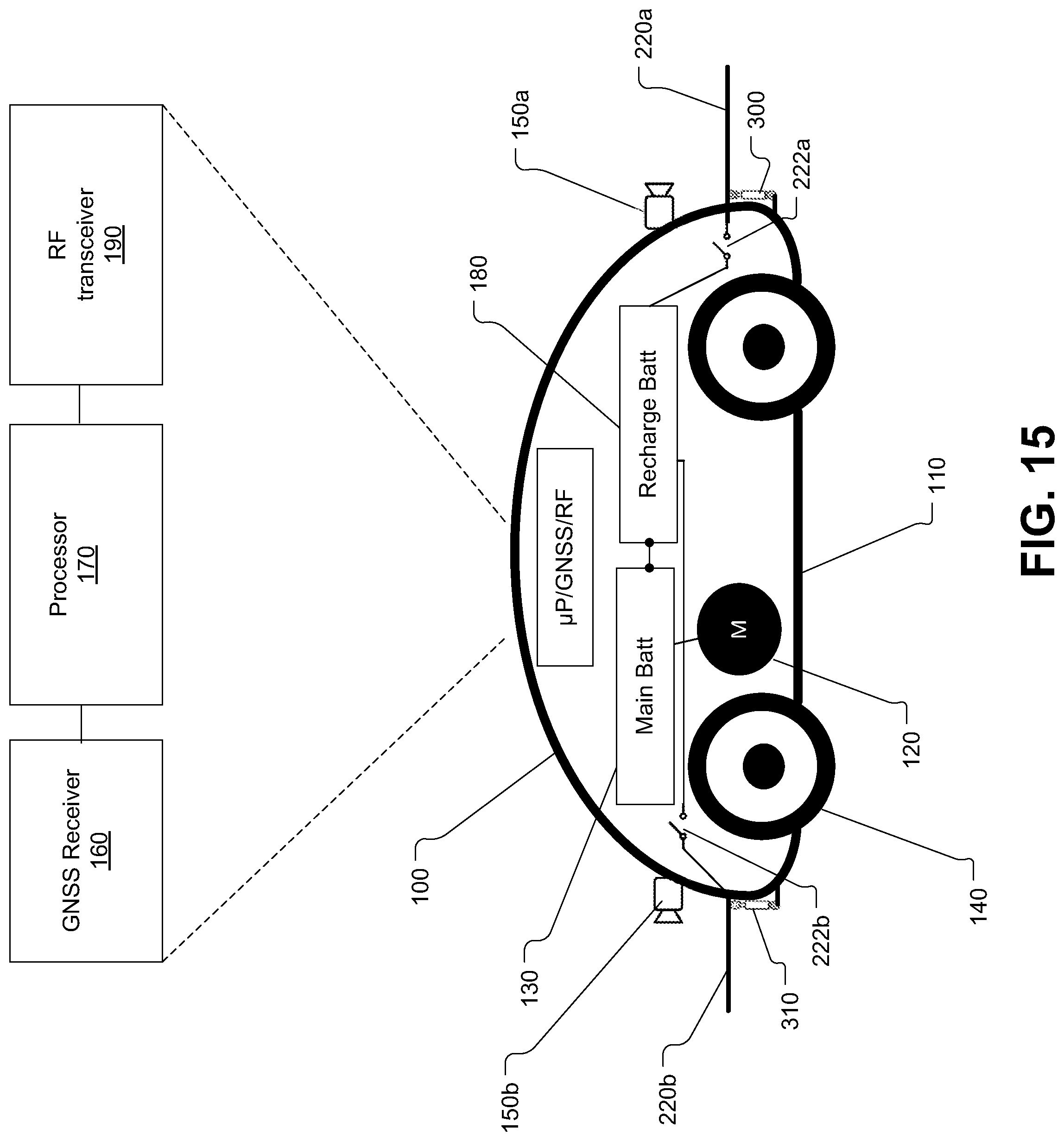 Patent US11780469 Figure 15 – Unmanned autonomous recharging vehicle and system of recharging electric vehicle