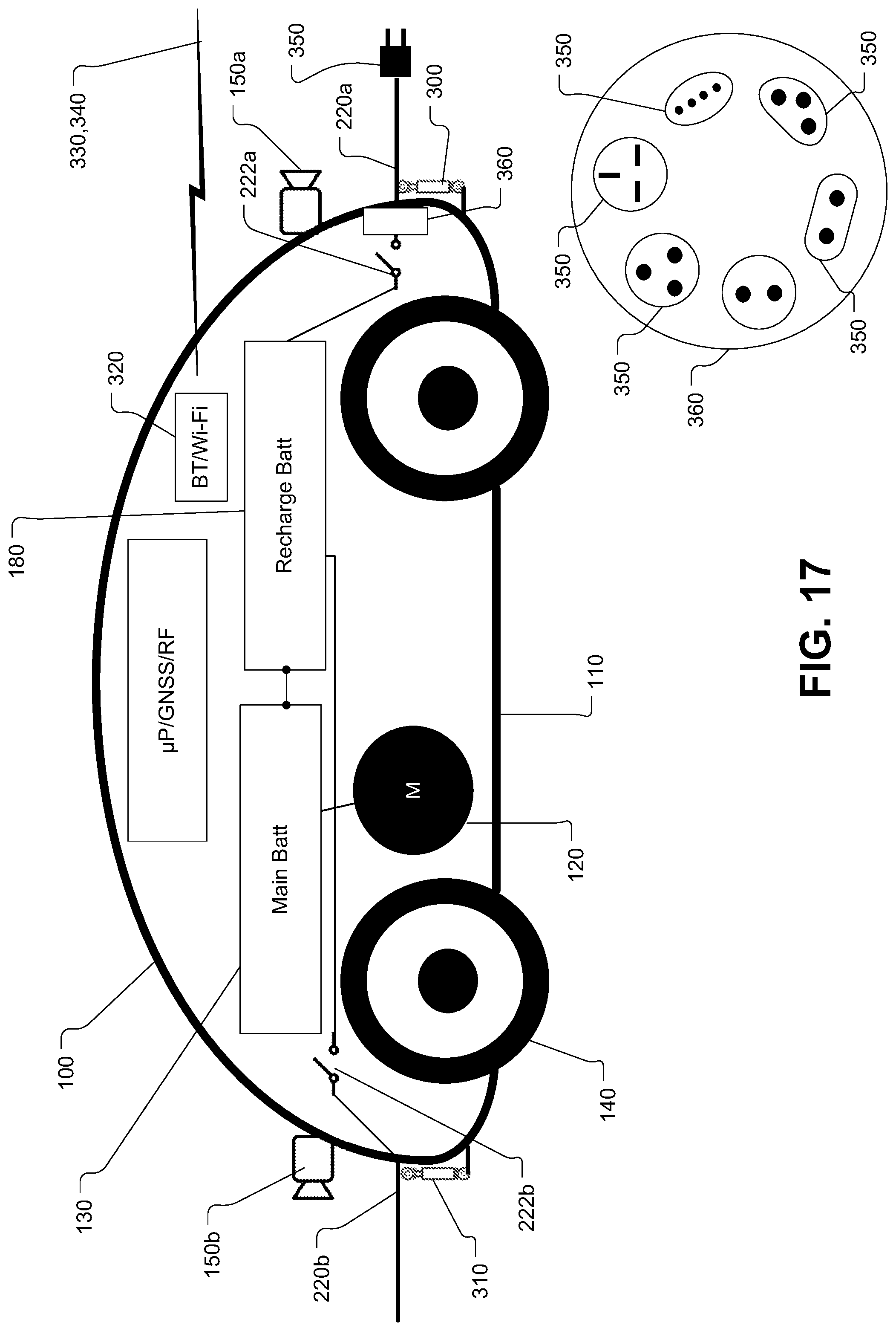 Patent US11780469 Figure 17 – Unmanned autonomous recharging vehicle and system of recharging electric vehicle