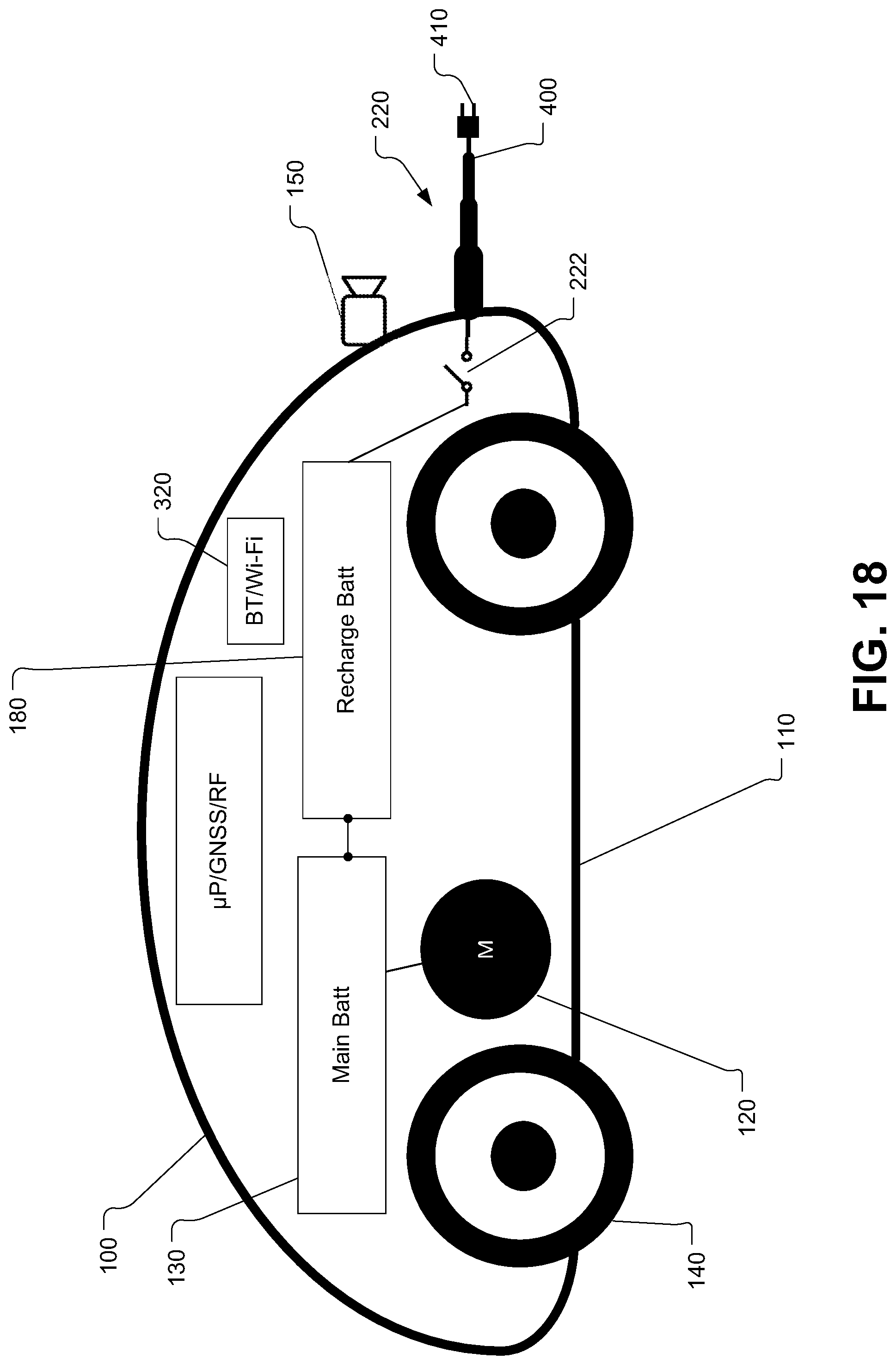 Patent US11780469 Figure 18 – Unmanned autonomous recharging vehicle and system of recharging electric vehicle