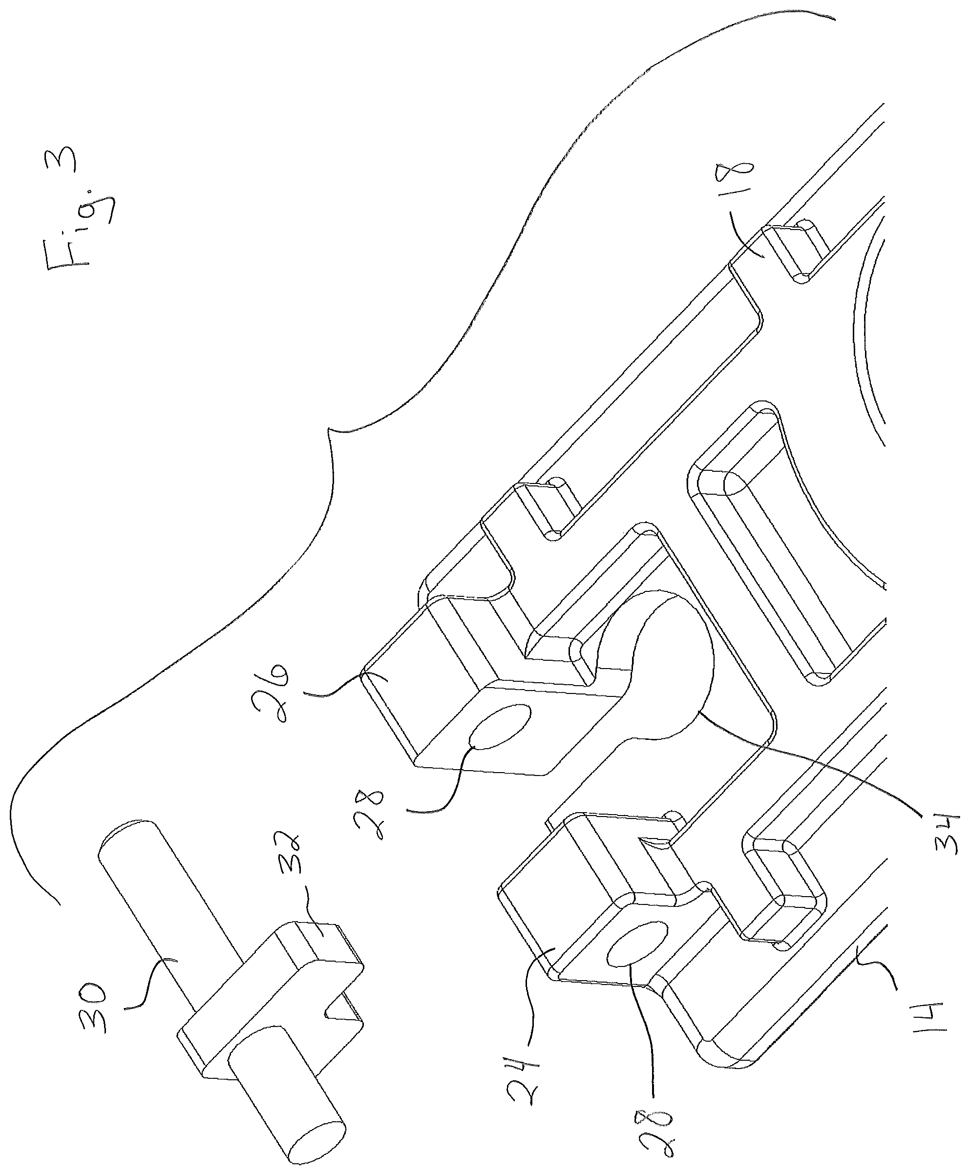 Patent US11780475 Figure 3 – Tension lock assembly for chain tie down assembly