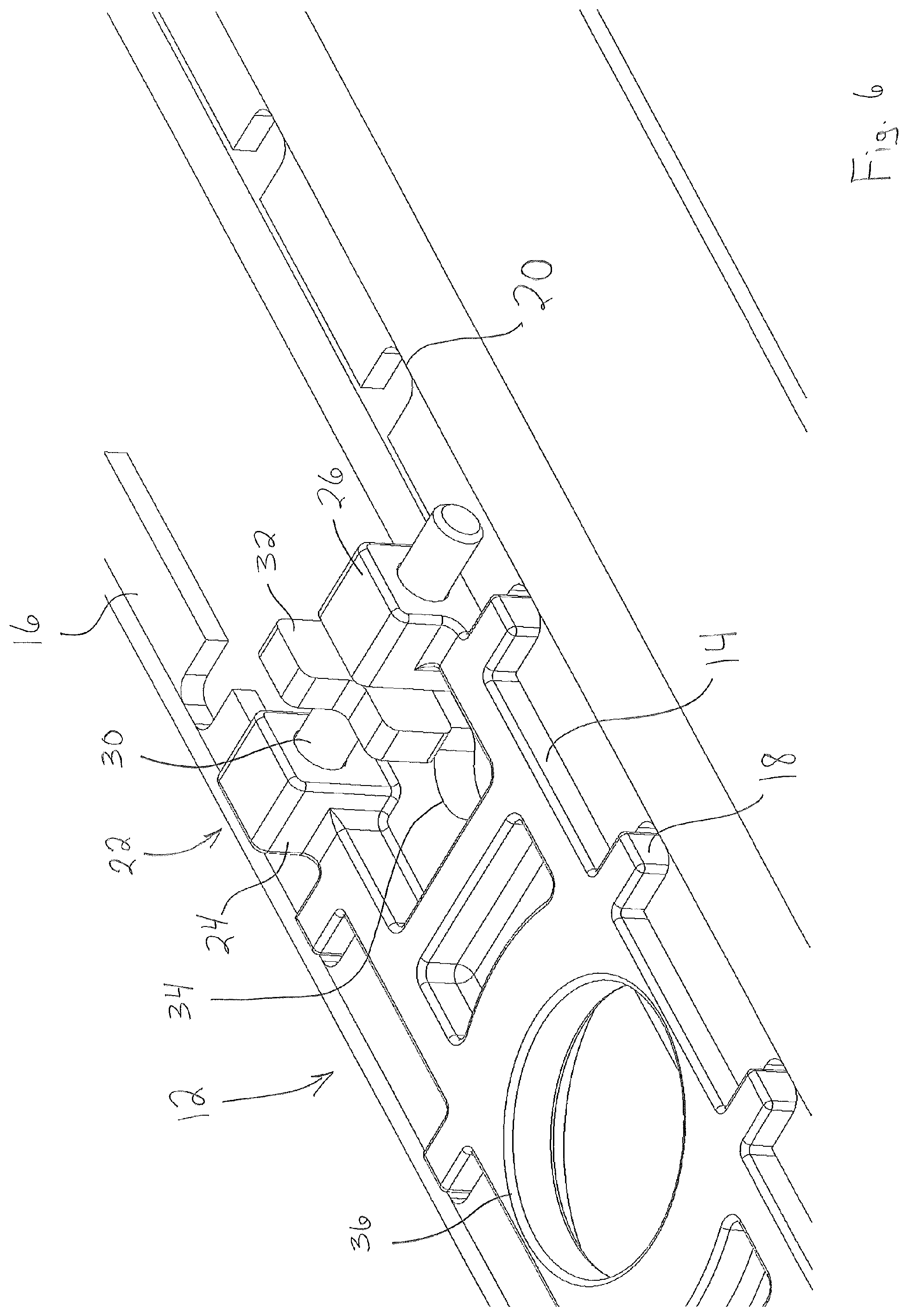Patent US11780475 Figure 6 – Tension lock assembly for chain tie down assembly