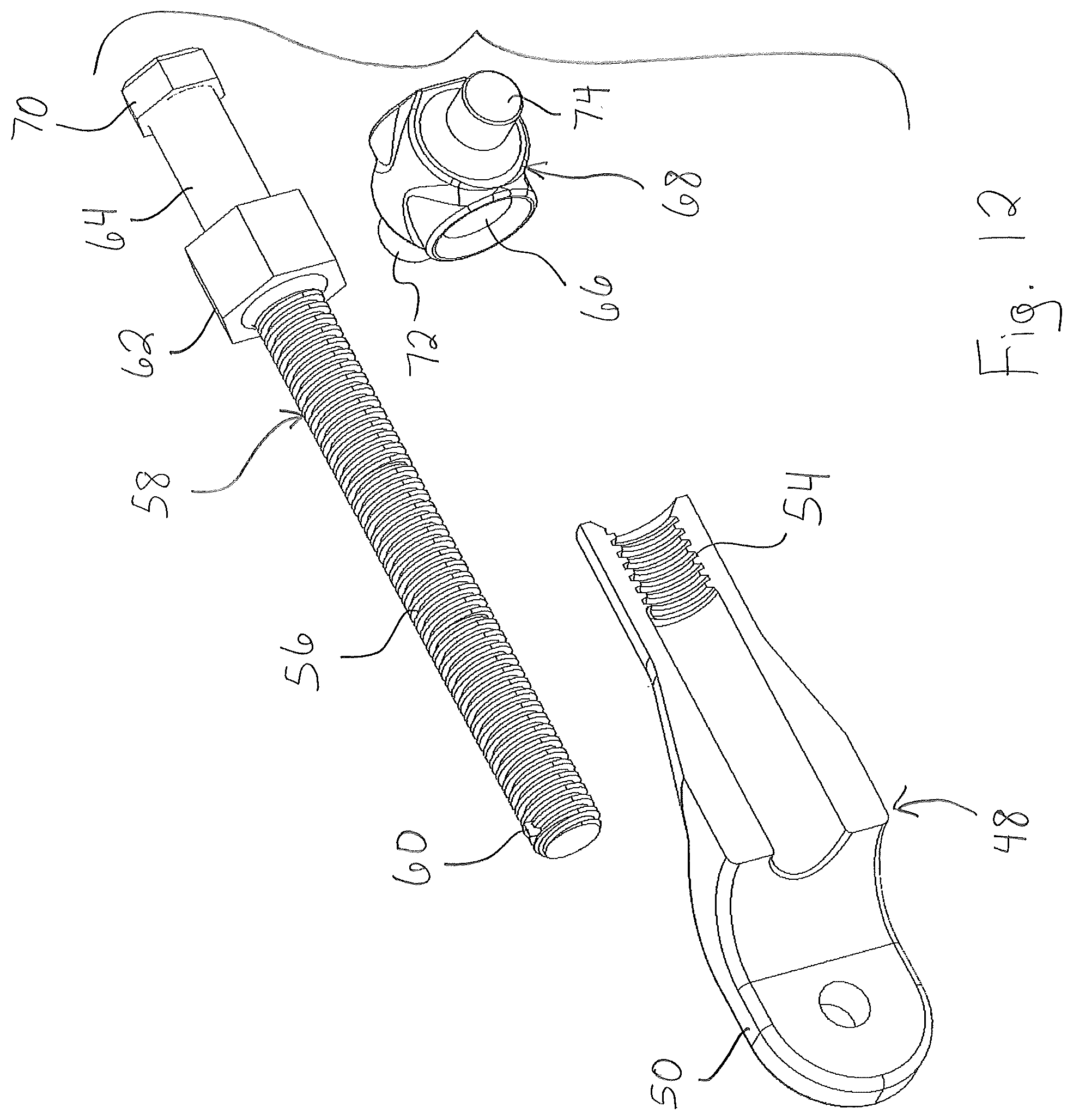 Patent US11780475 Figure 10 – Tension lock assembly for chain tie down assembly