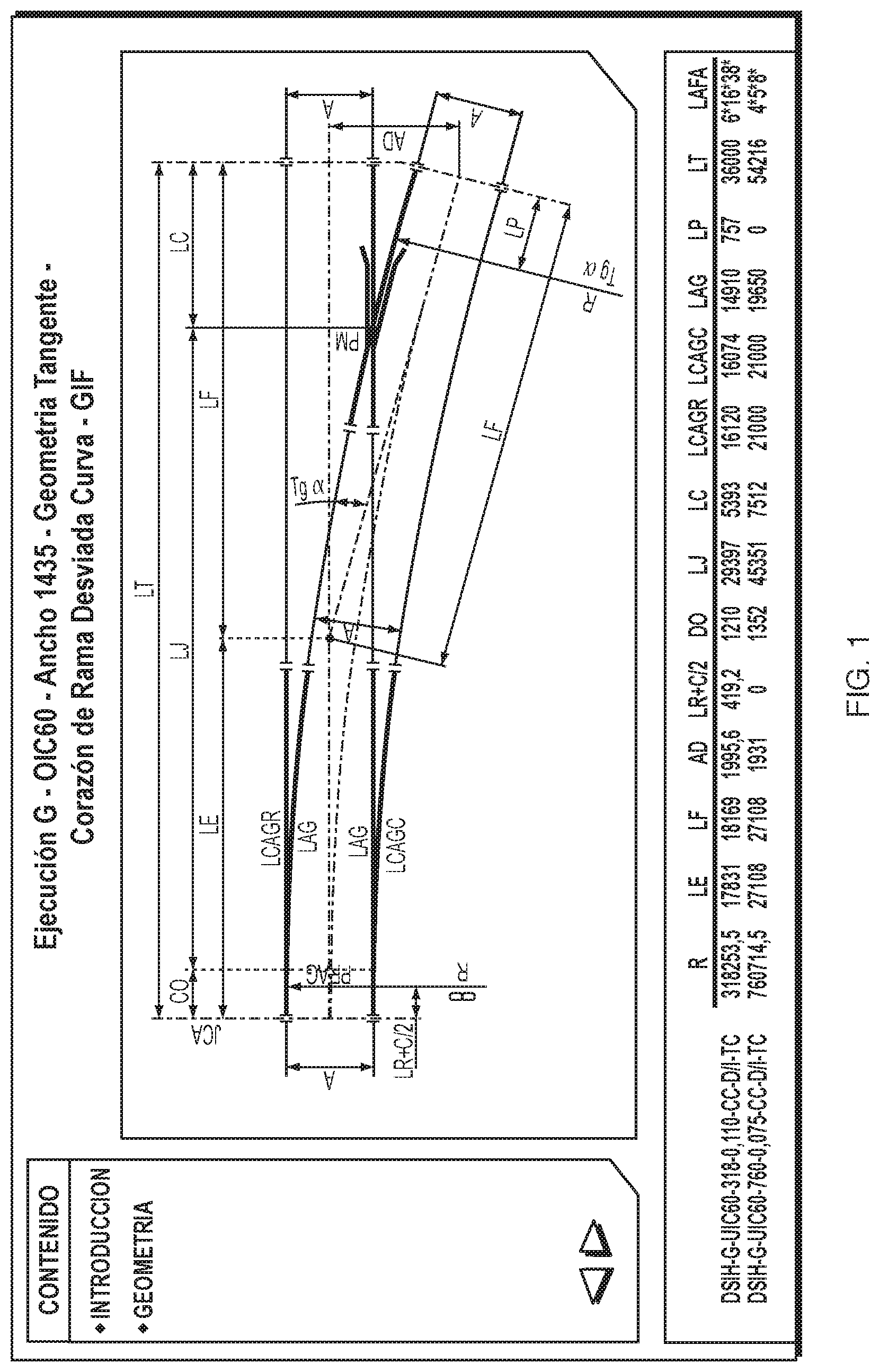 Patent US11780480 Figure 1 – Simplifying complex rail turnout geometry for computing and converging connections