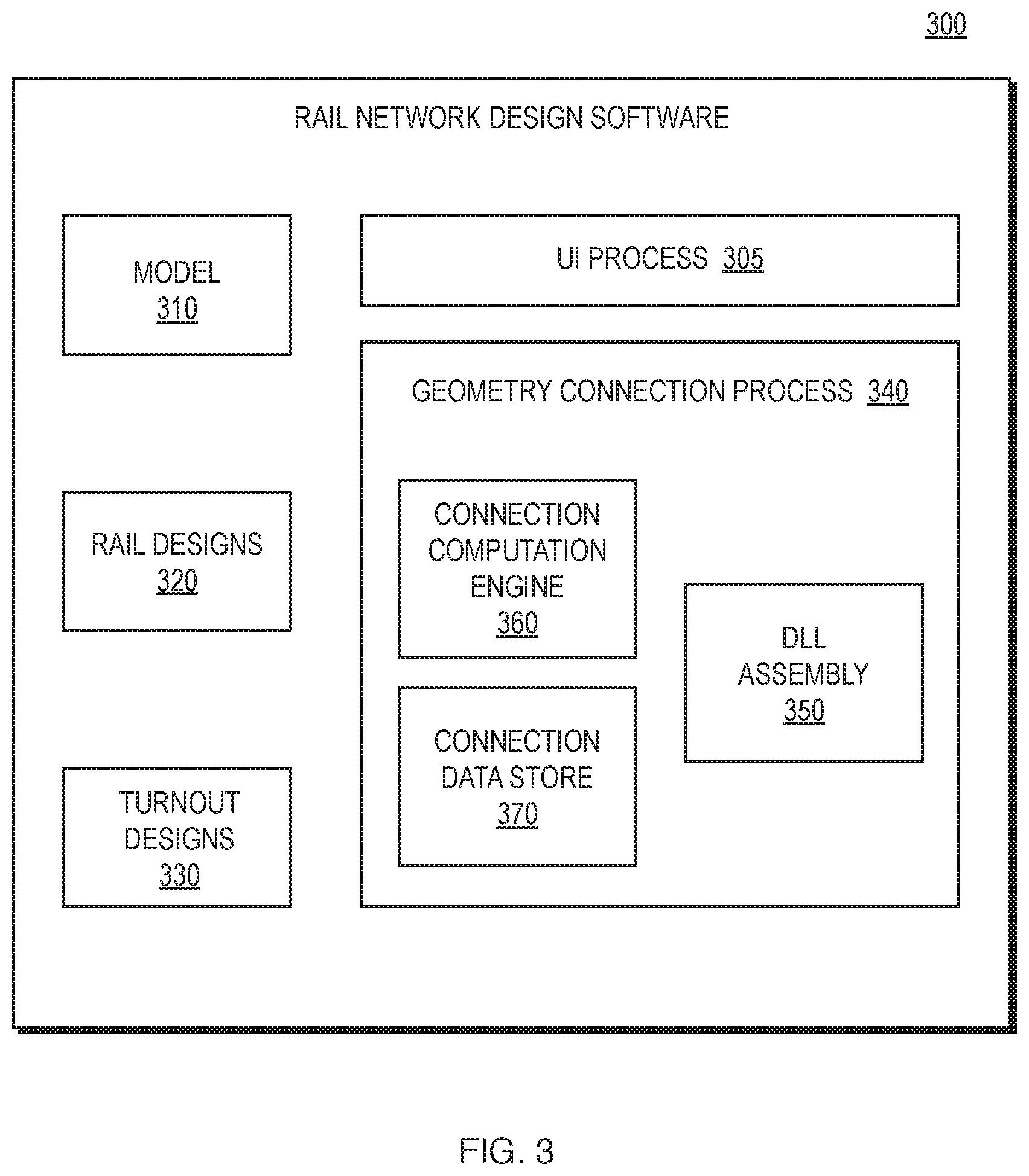 Patent US11780480 Figure 3 – Simplifying complex rail turnout geometry for computing and converging connections