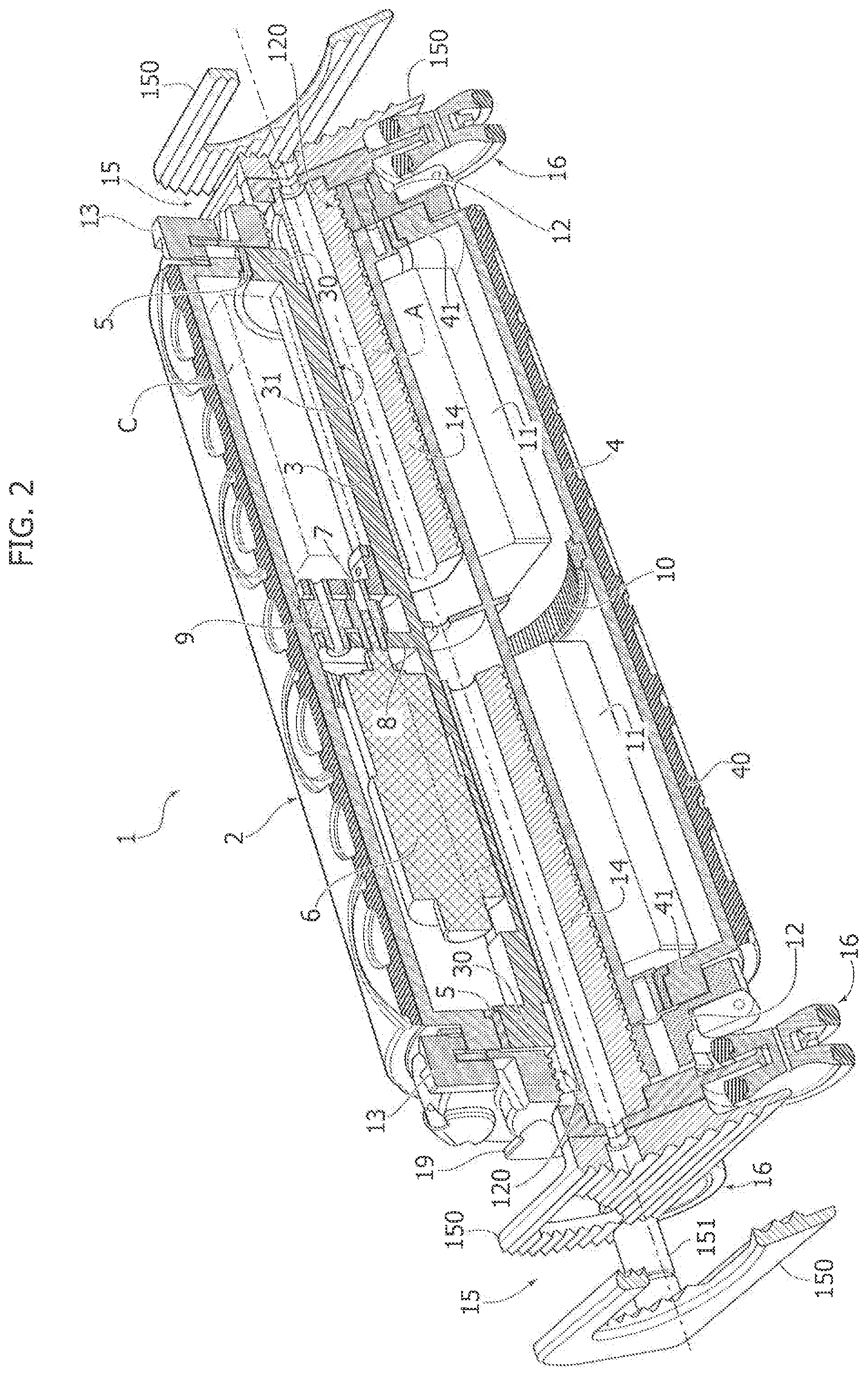 Patent US11780487 Figure 2 – Baby rocking device adapted to impart a cyclic reciprocating rocking movement to a perambulator, push-chair or the like