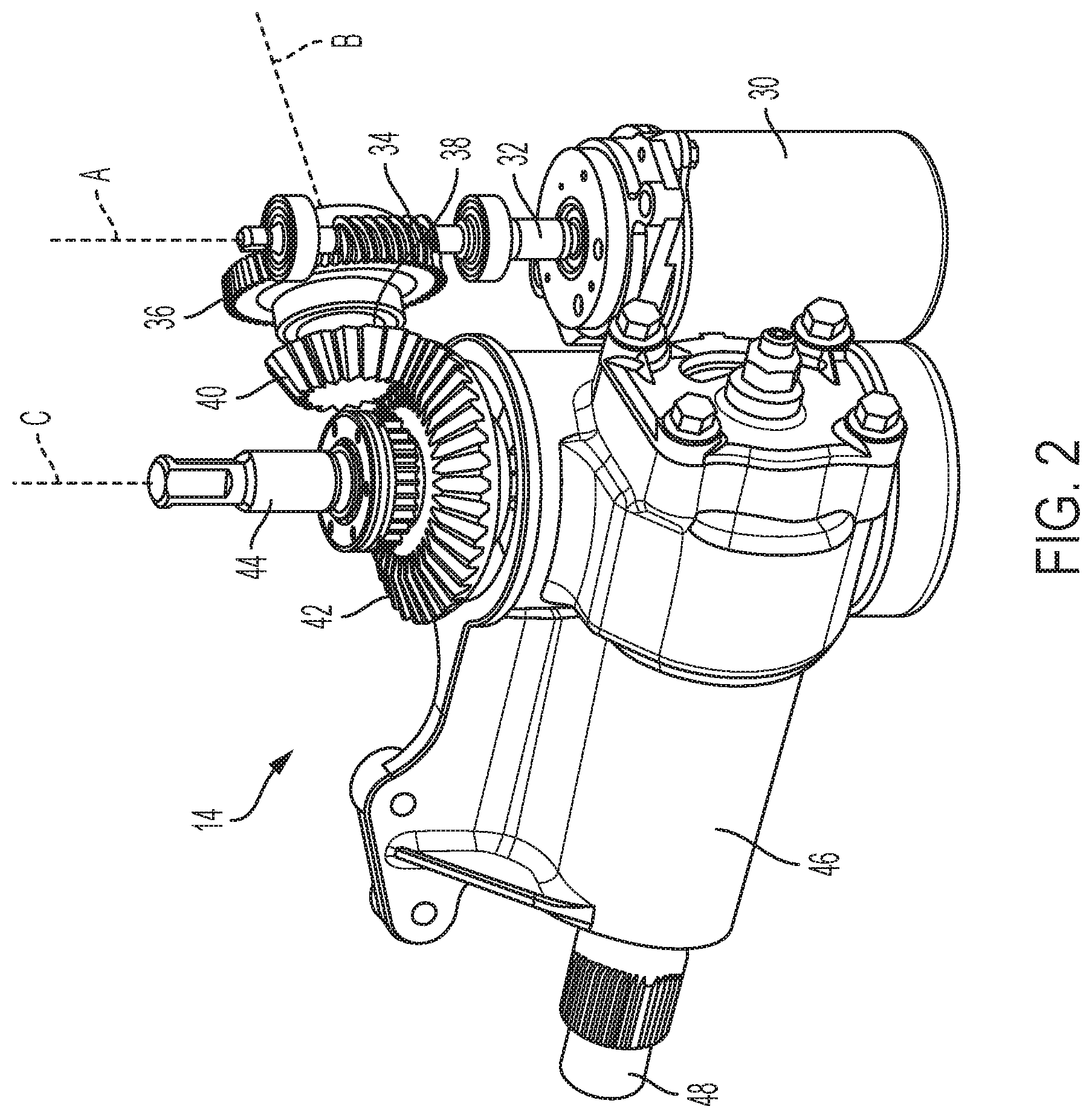 Patent US11780491 Figure 2 – Electric recirculating ball power steering system