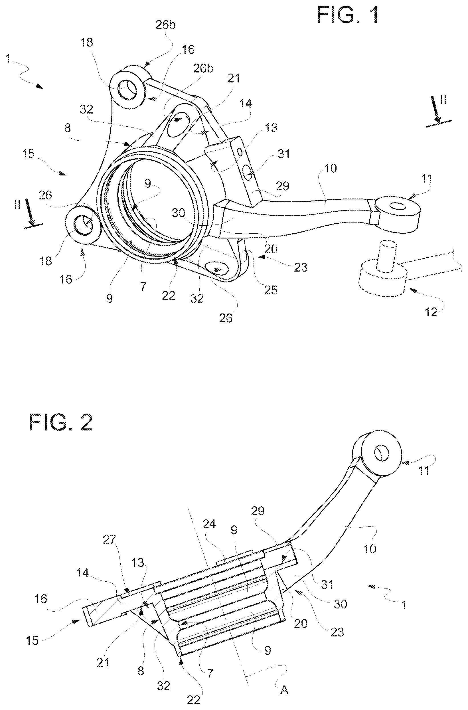 Patent US11780496 Figure 1 – Component for a steering suspension of a vehicle