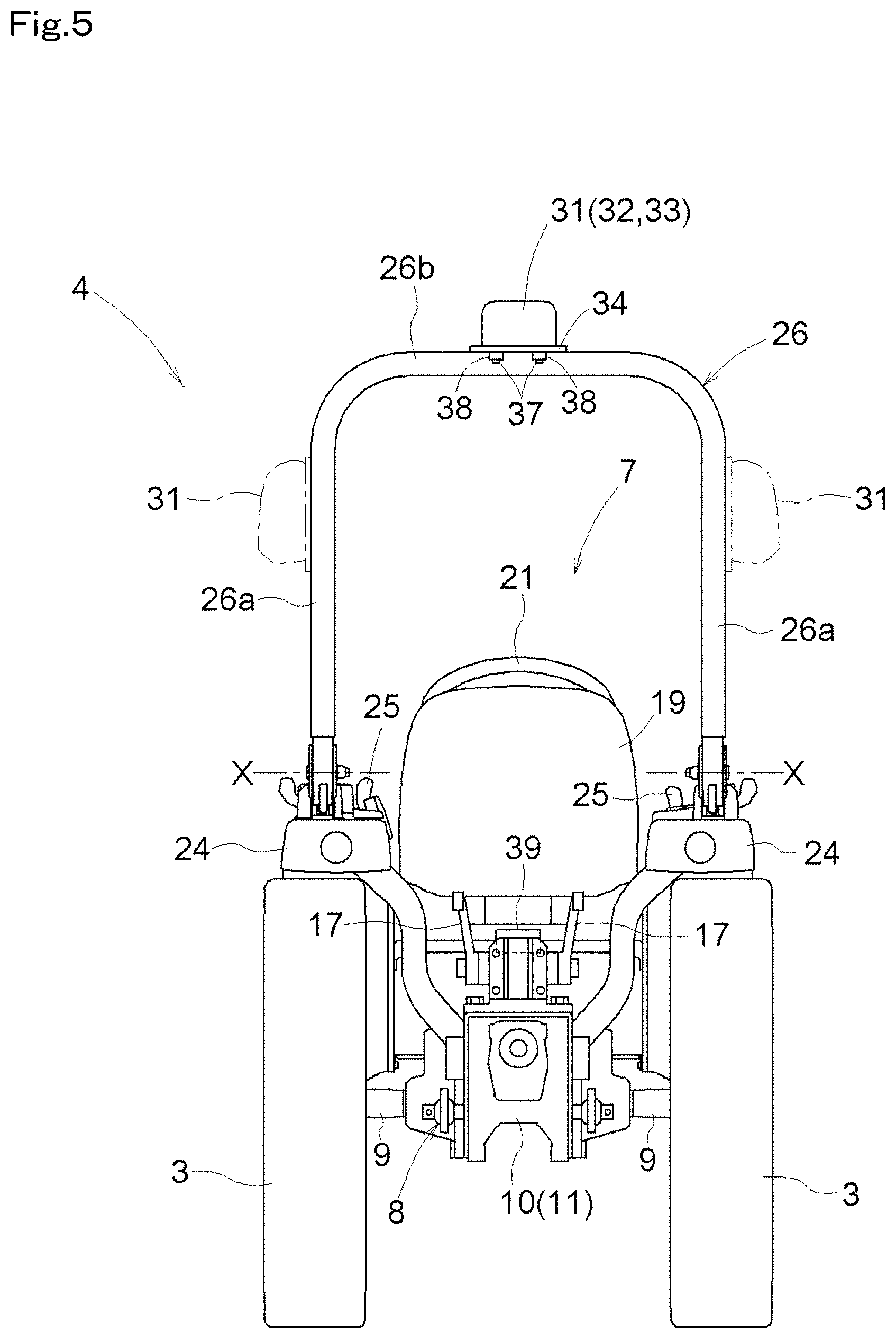 Patent US11780499 Figure 5 – Working vehicle and tractor