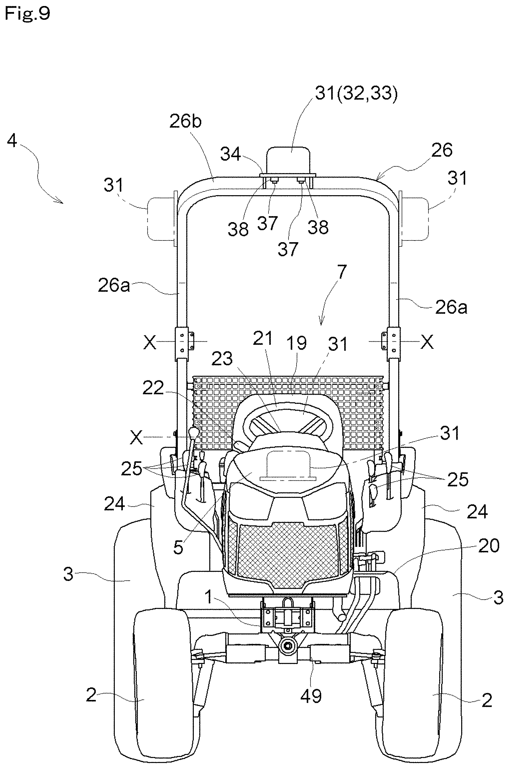 Patent US11780499 Figure 9 – Working vehicle and tractor