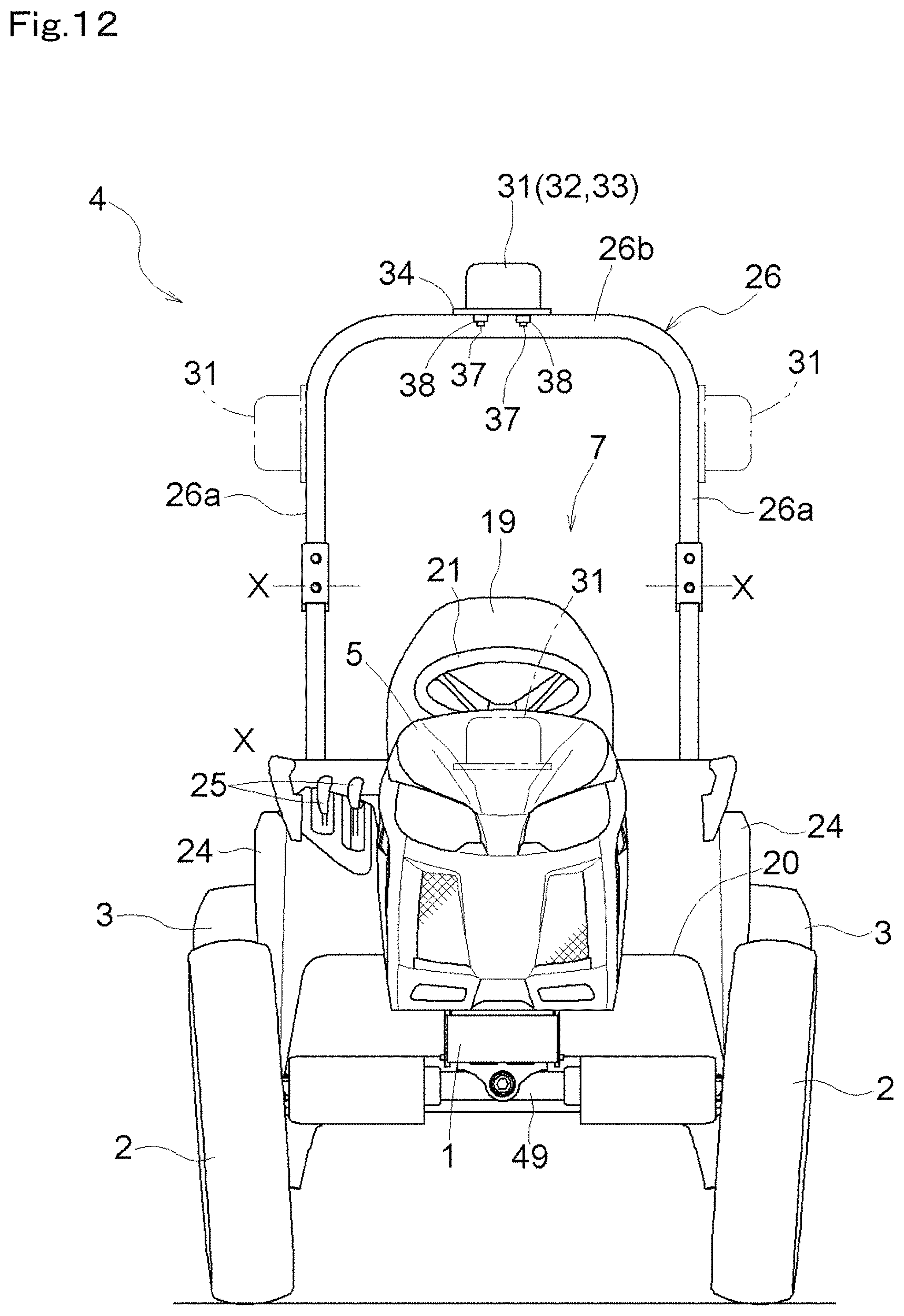 Patent US11780499 Figure 12 – Working vehicle and tractor