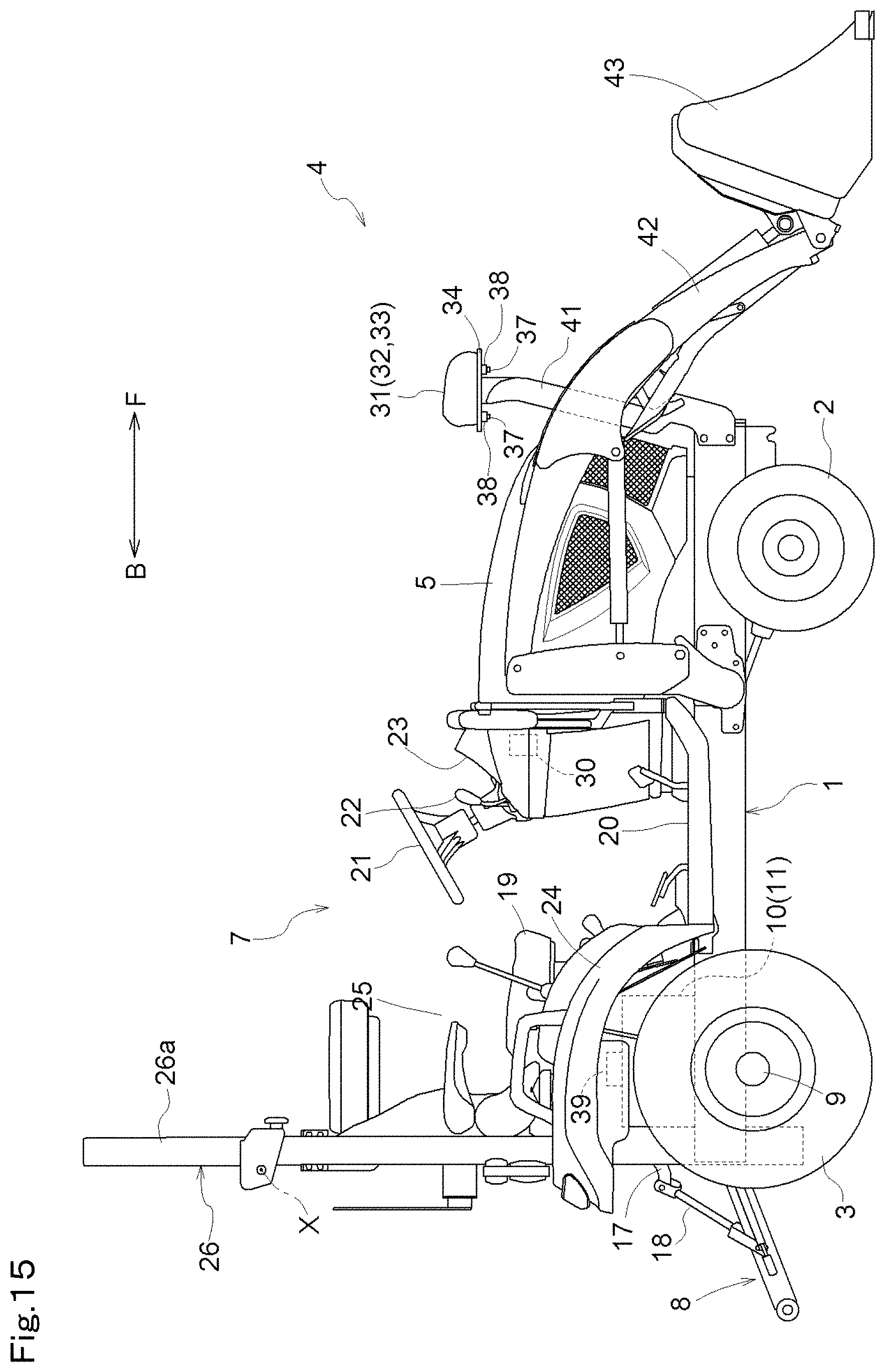 Patent US11780499 Figure 15 – Working vehicle and tractor