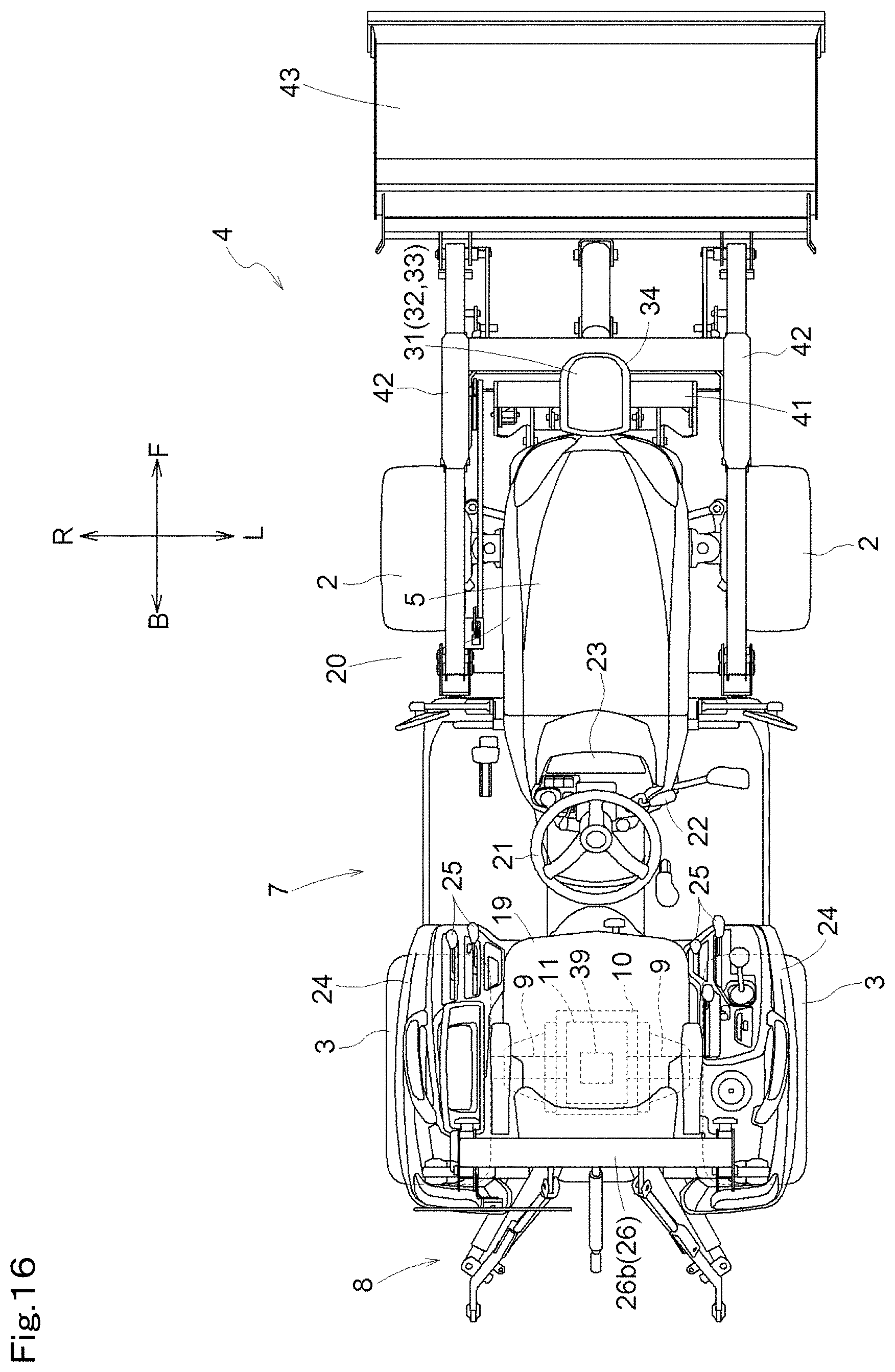 Patent US11780499 Figure 16 – Working vehicle and tractor