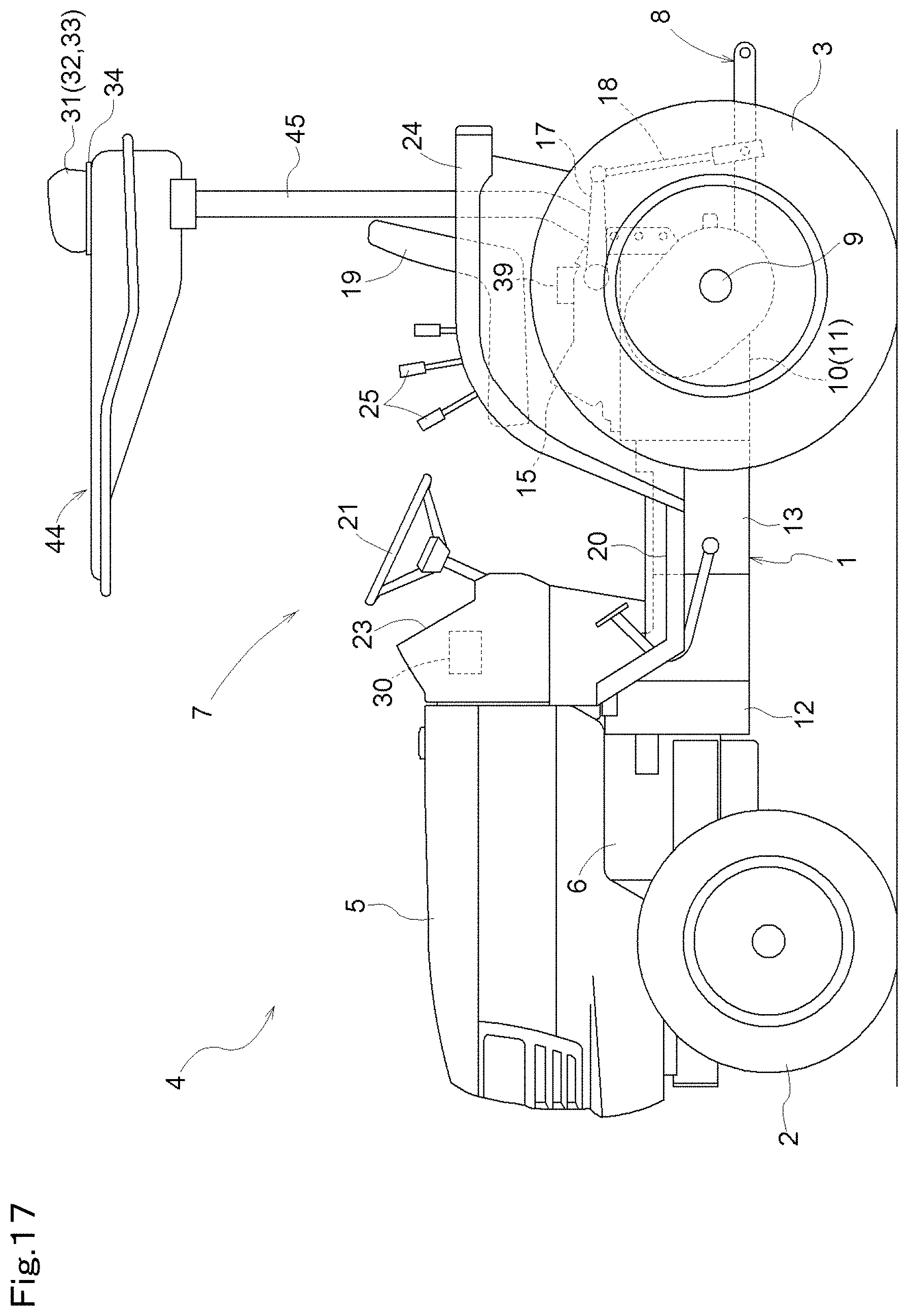 Patent US11780499 Figure 17 – Working vehicle and tractor