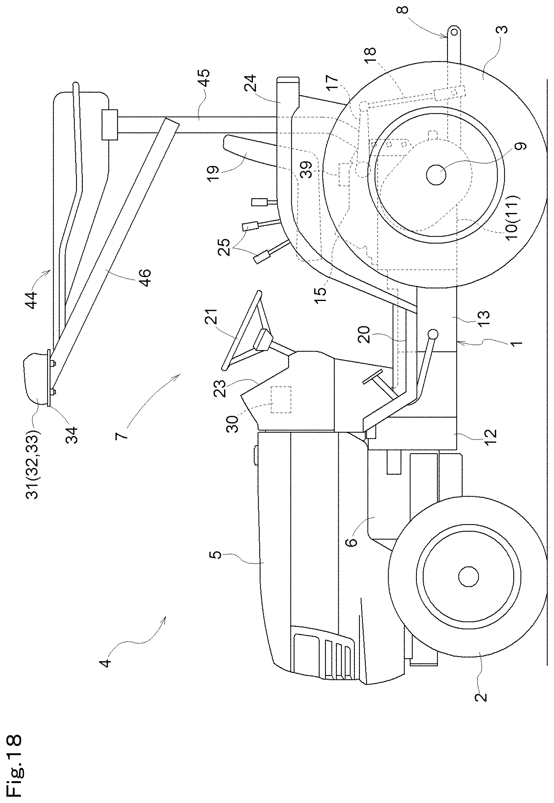Patent US11780499 Figure 18 – Working vehicle and tractor