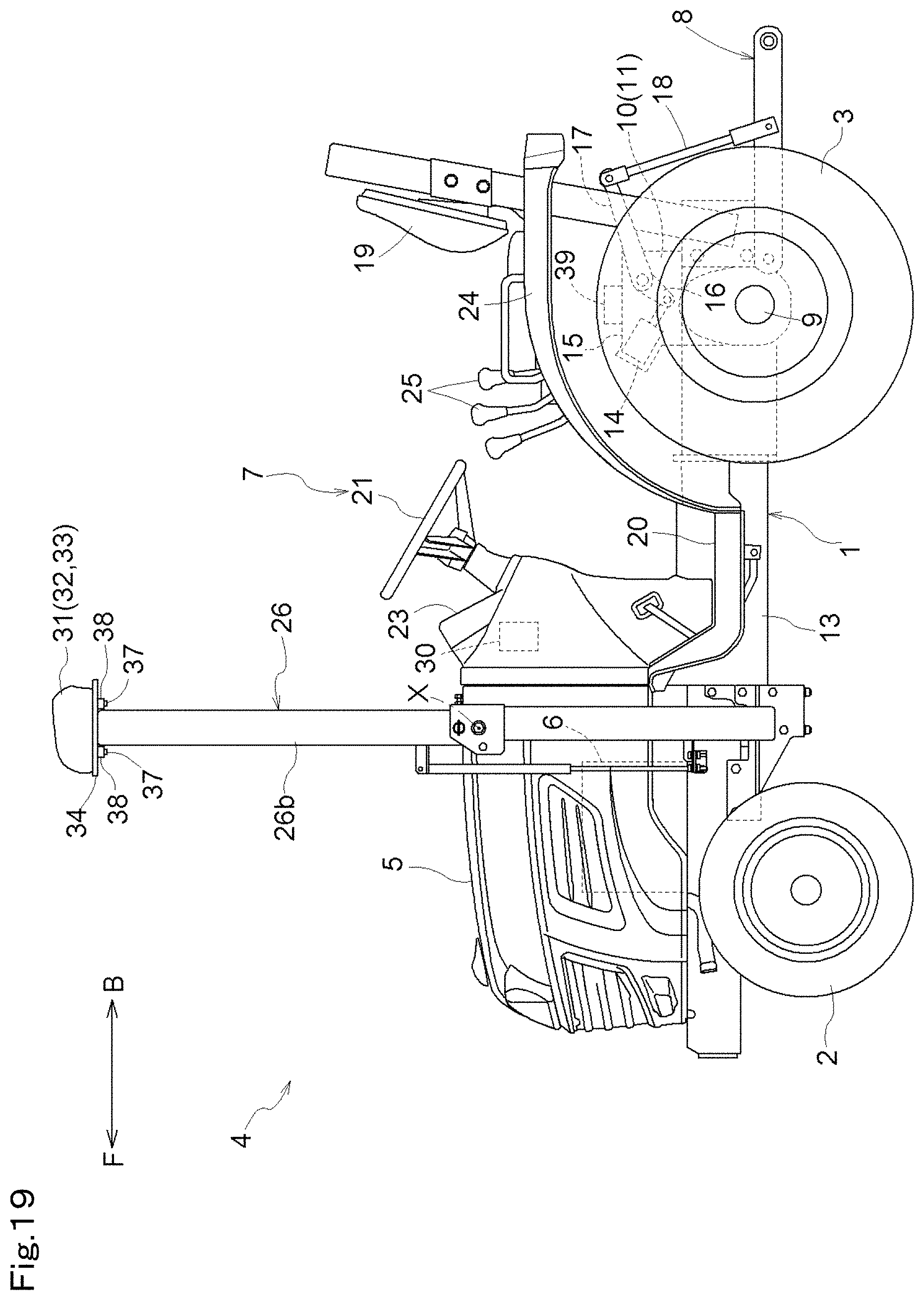 Patent US11780499 Figure 19 – Working vehicle and tractor