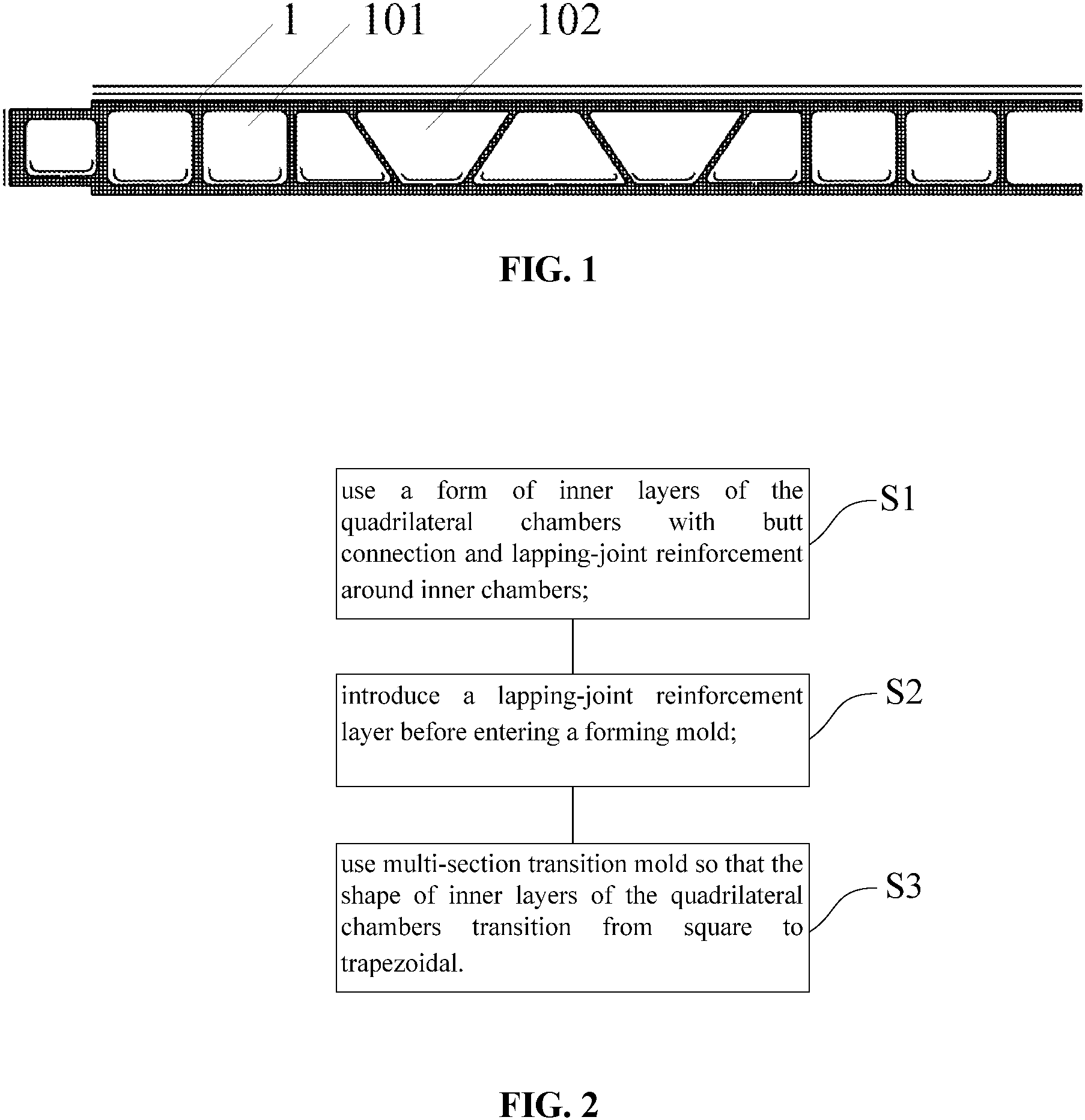 Patent US11780507 Figure 1 – Composite material vehicle body and composite material laying structure and laying method