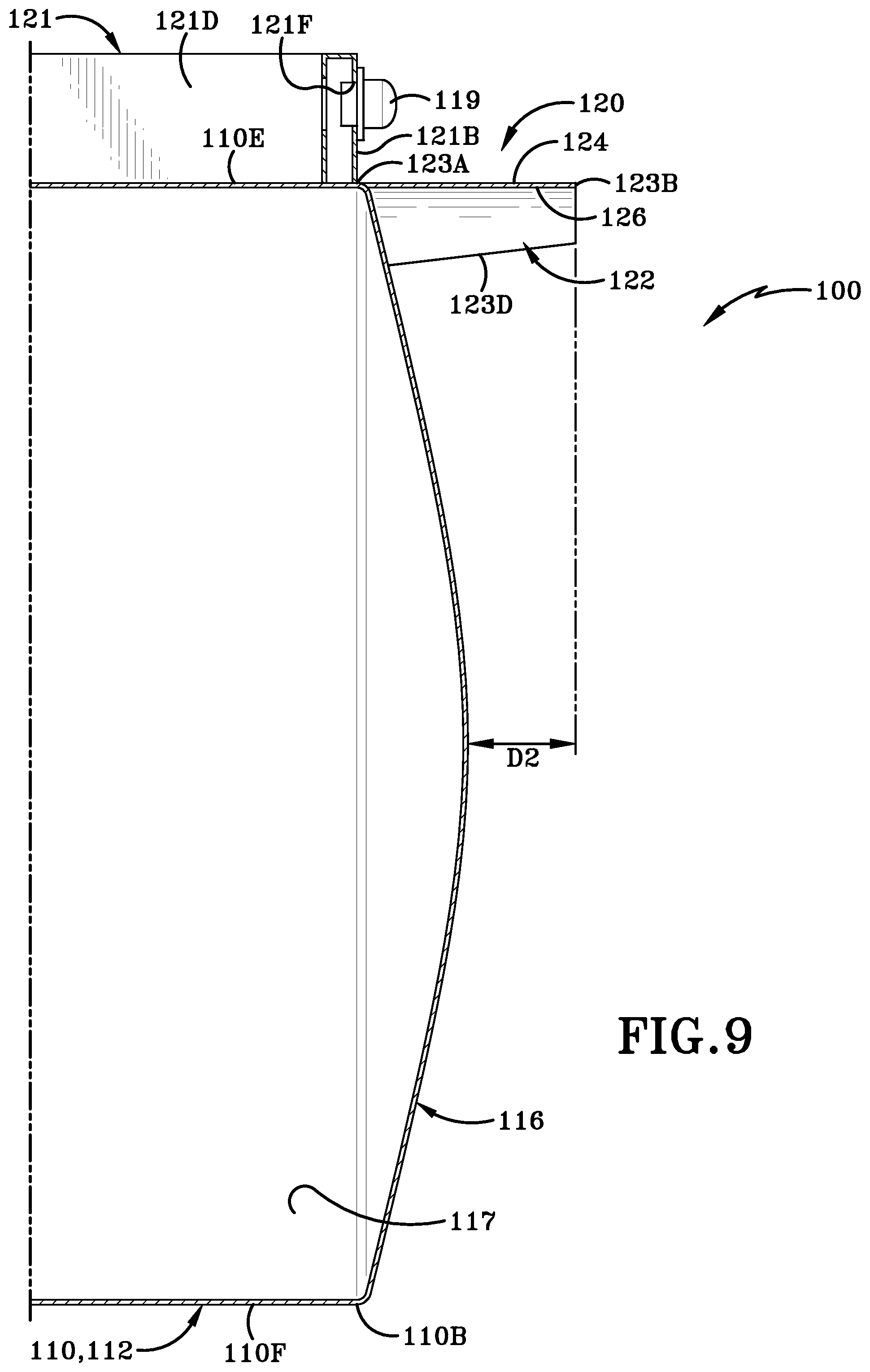 Patent US11780508 Figure 13 – Trailer with stainless steel bulkhead