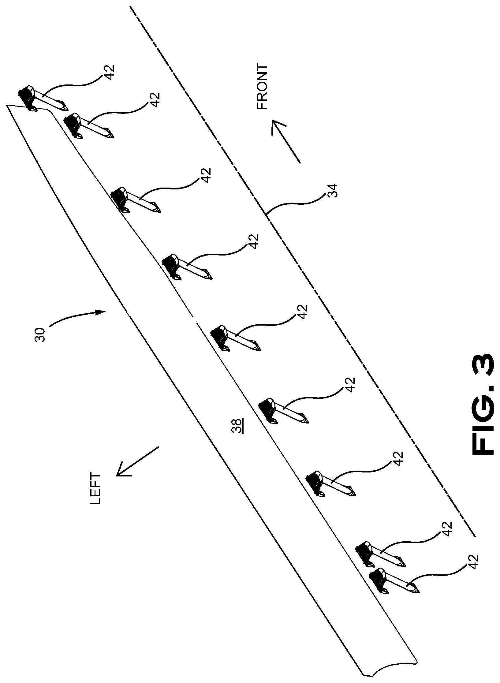 Patent US11780510 Figure 3 – Aerodynamic skirt securing connector comprising a stabilizer