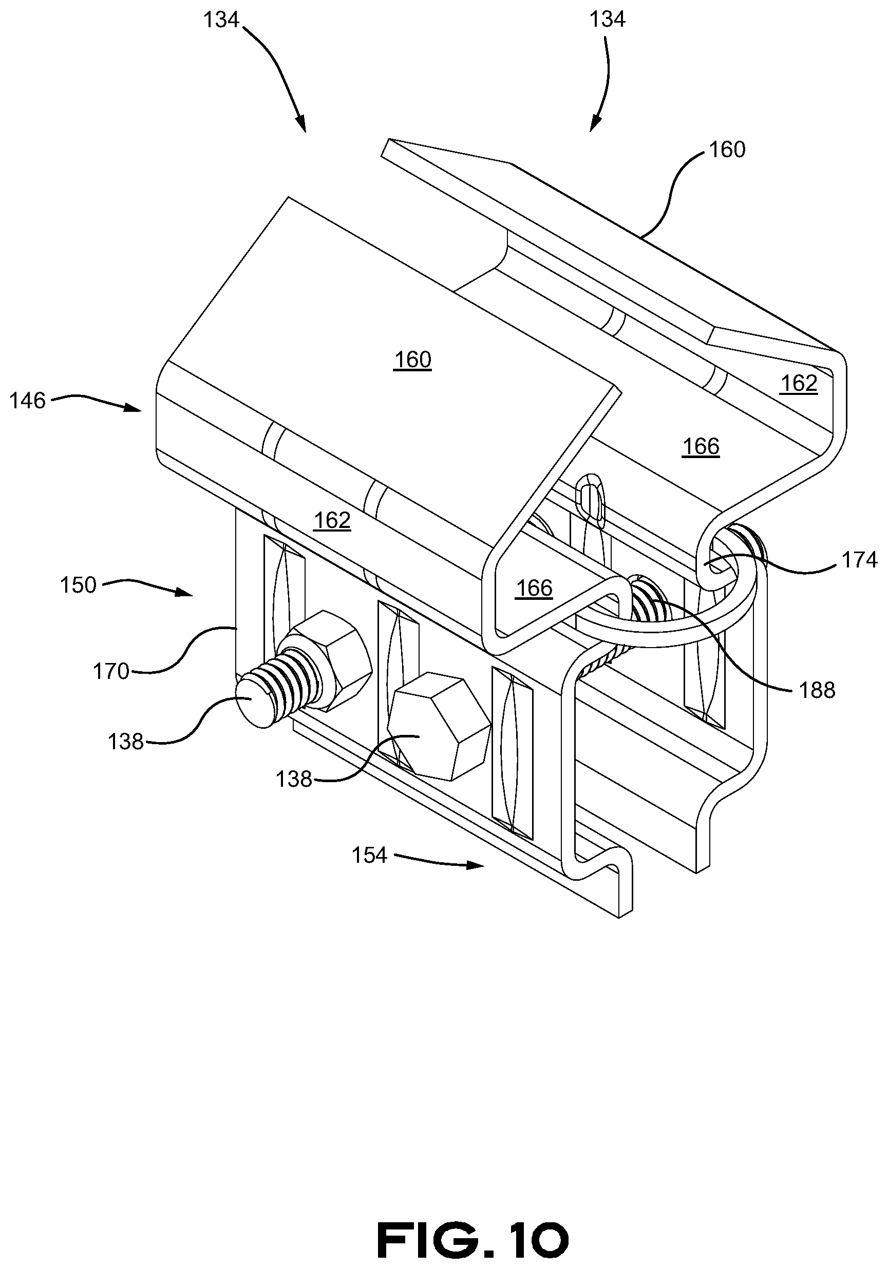 Patent US11780510 Figure 10 – Aerodynamic skirt securing connector comprising a stabilizer