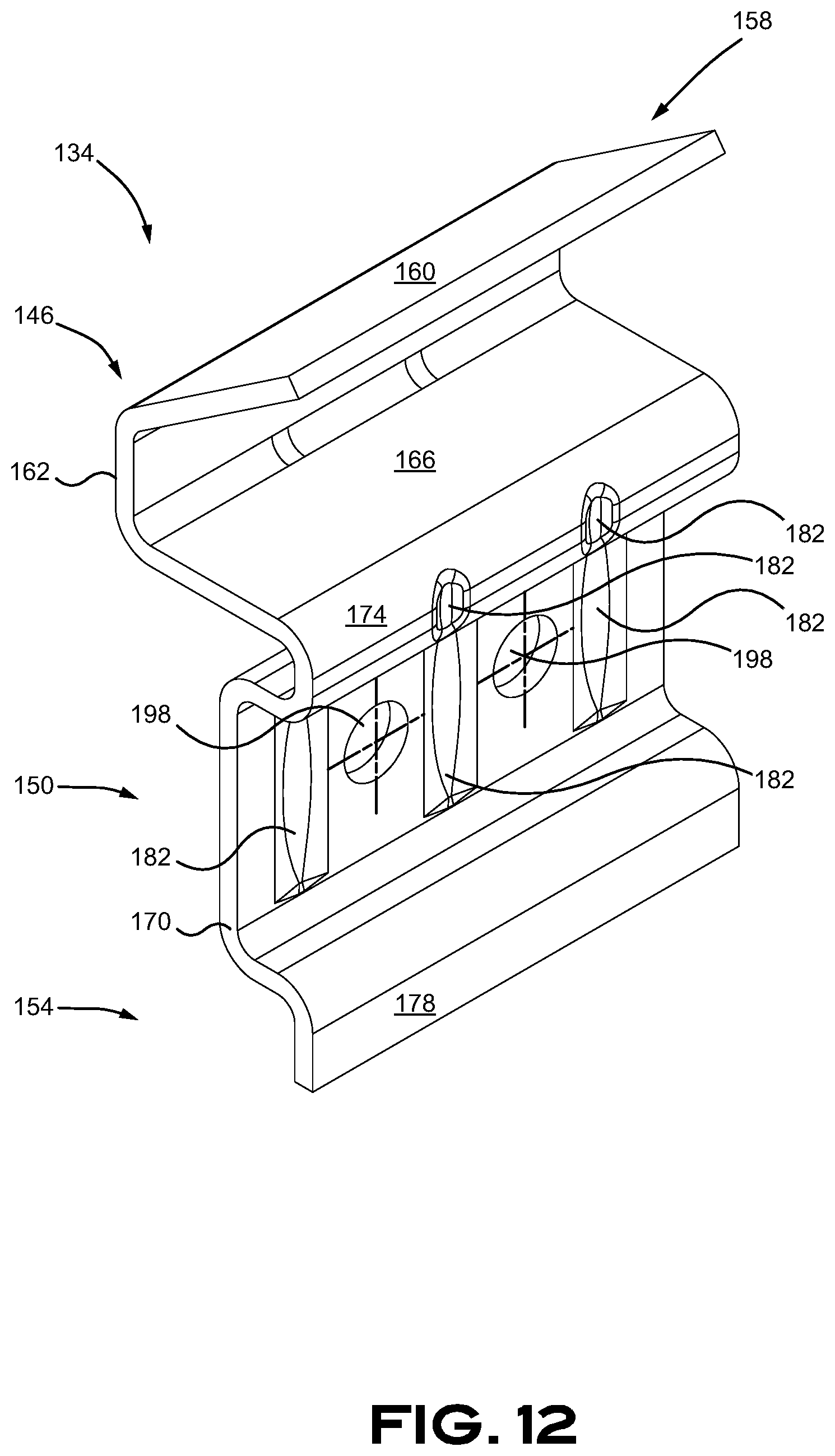 Patent US11780510 Figure 12 – Aerodynamic skirt securing connector comprising a stabilizer