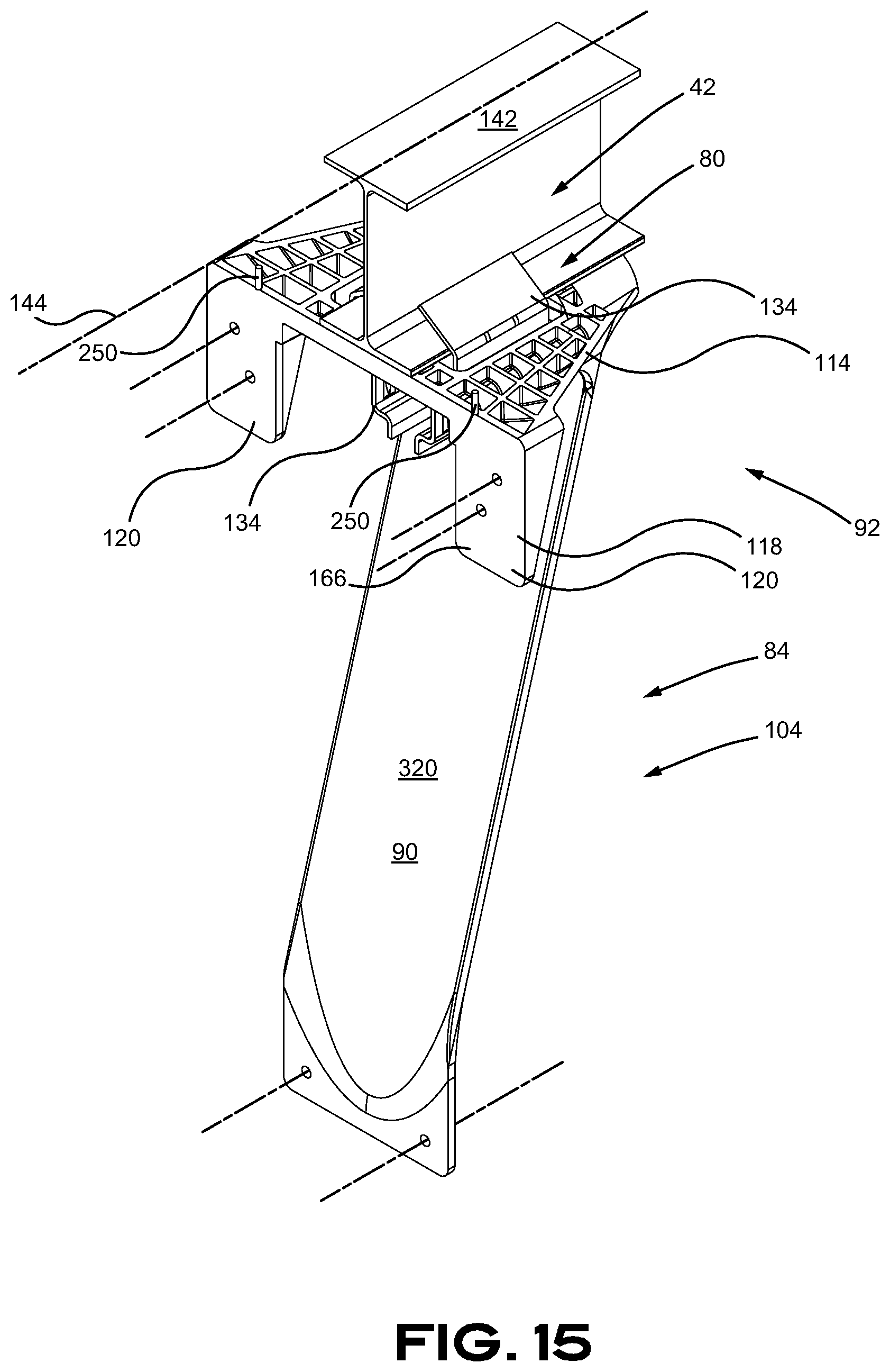 Patent US11780510 Figure 15 – Aerodynamic skirt securing connector comprising a stabilizer