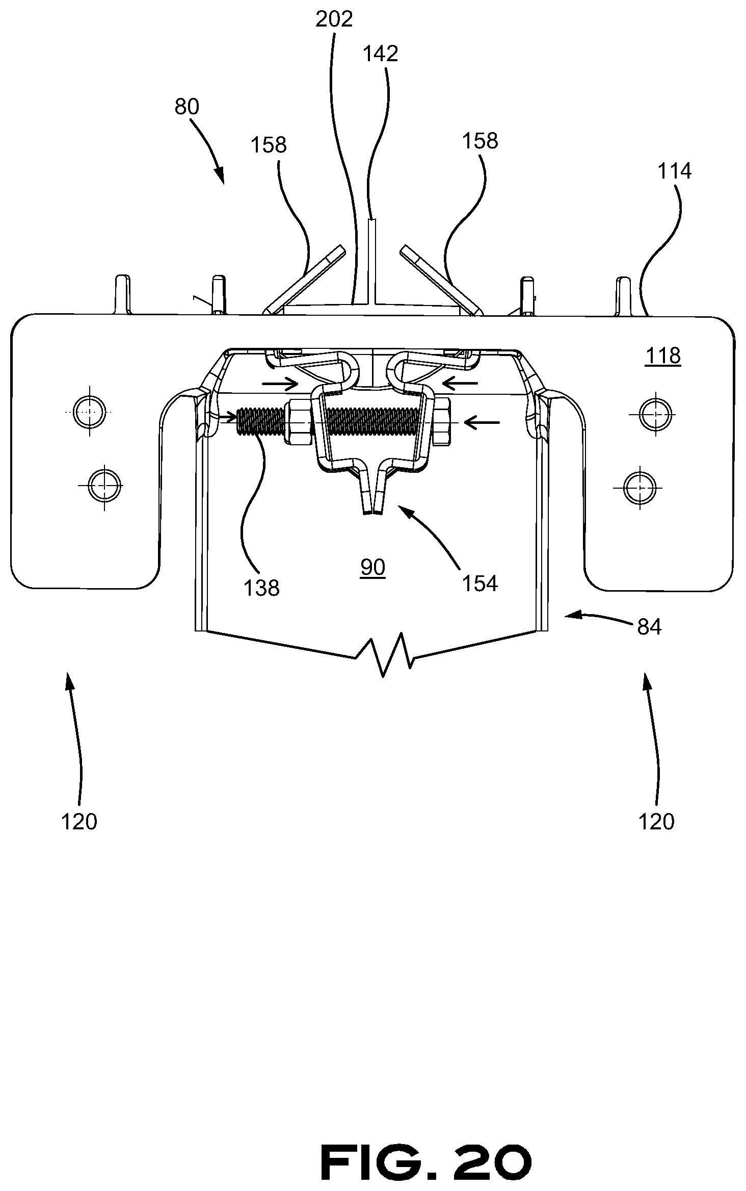 Patent US11780510 Figure 20 – Aerodynamic skirt securing connector comprising a stabilizer