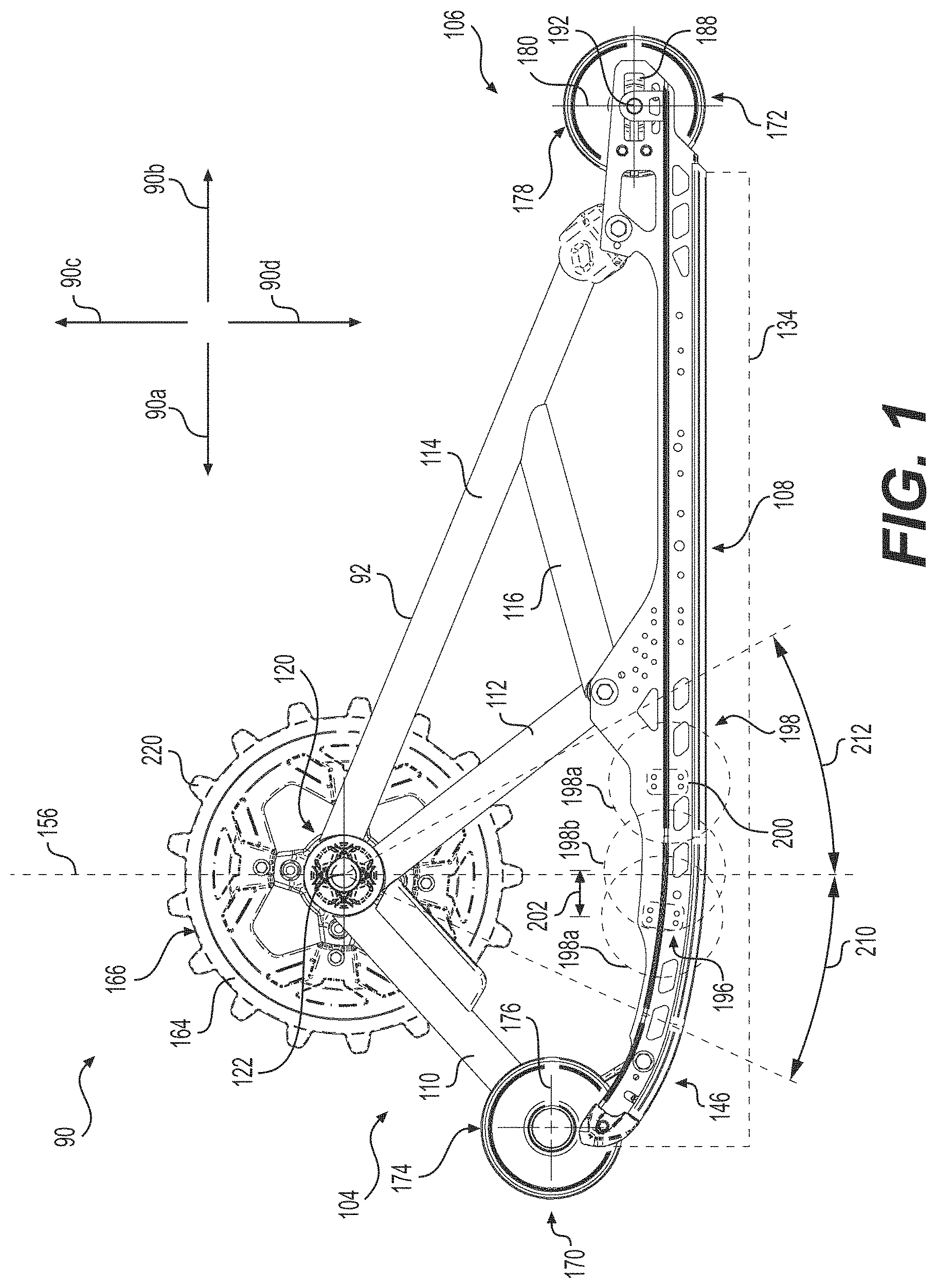 Patent US11780513 Figure 1 – Rear track assembly for a vehicle