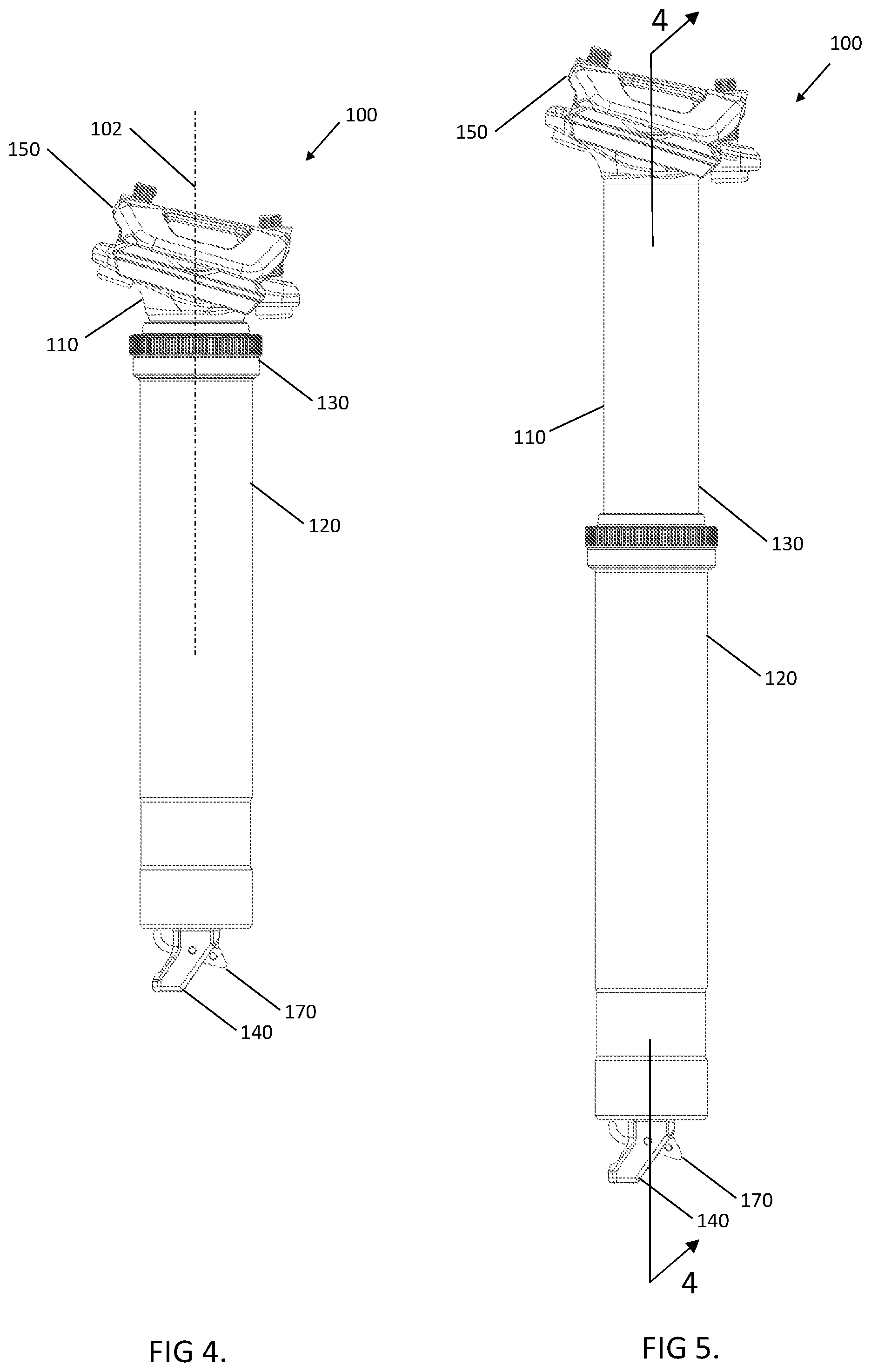 Patent US11780520 Figure 3 – Bicycle dropper seat post assembly with a narrow gas spring cartridge