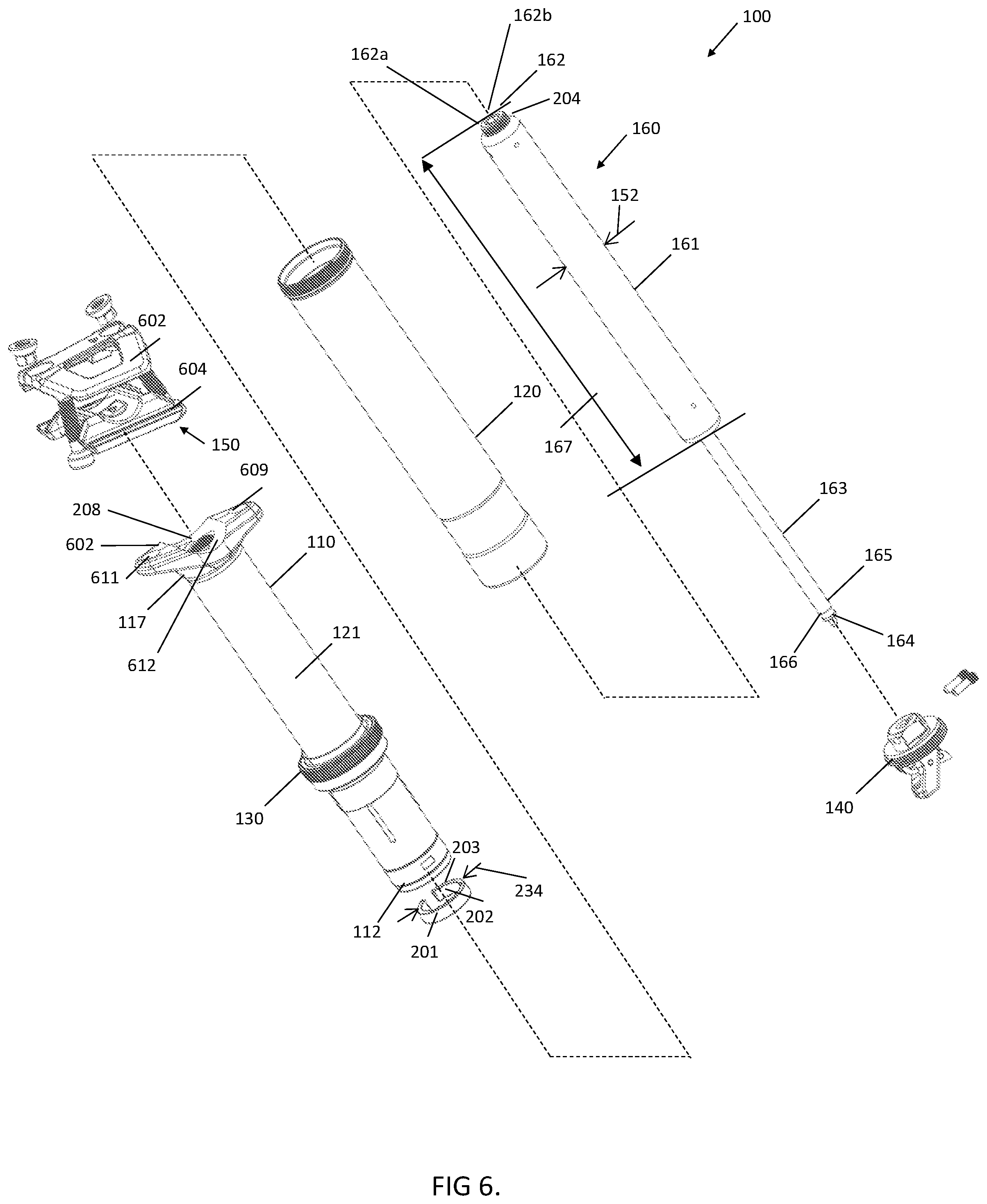 Patent US11780520 Figure 4 – Bicycle dropper seat post assembly with a narrow gas spring cartridge
