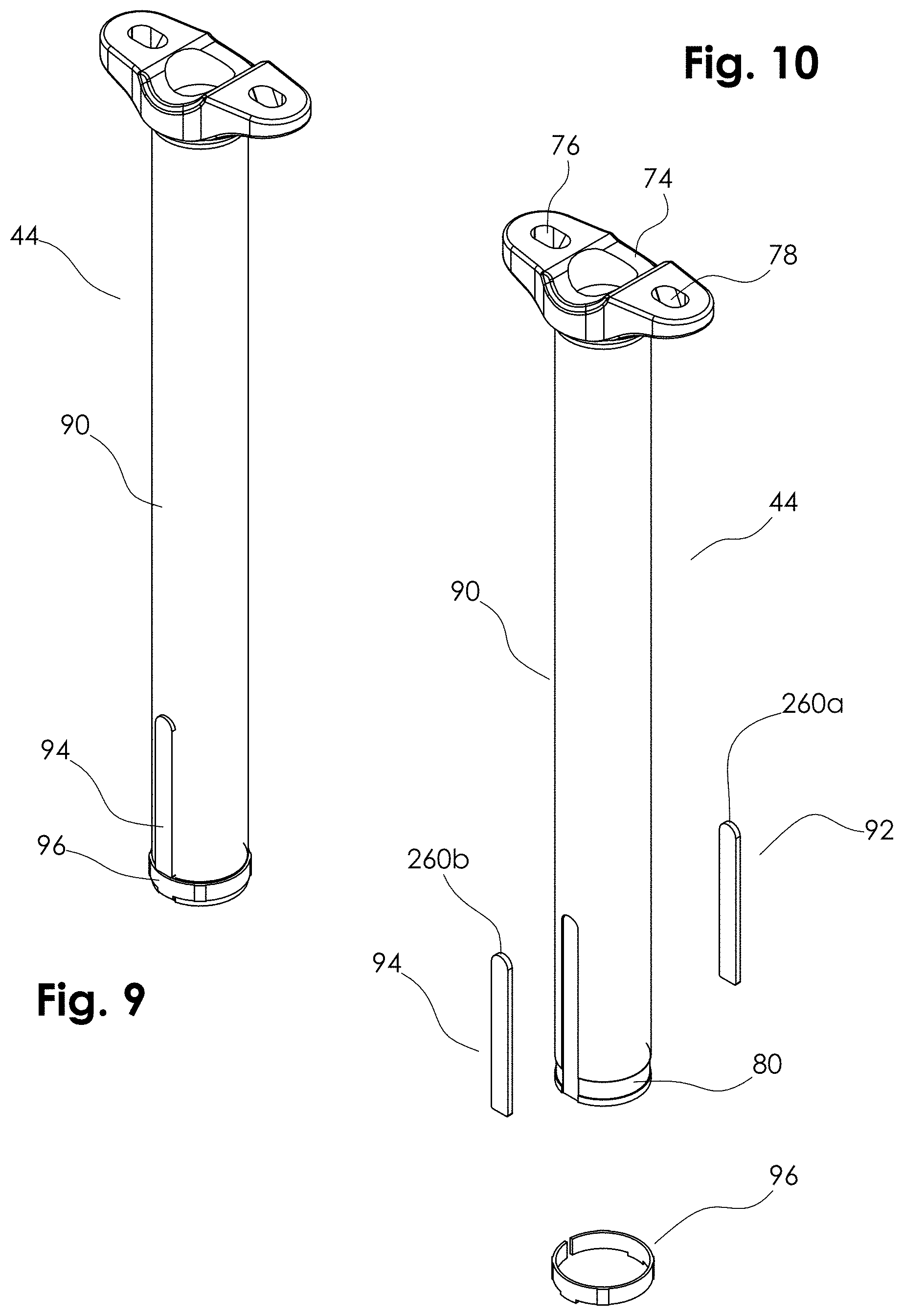 Patent US11780521 Figure 5 – Telescopic bicycle seatpost with adjustable uncompressed resting height