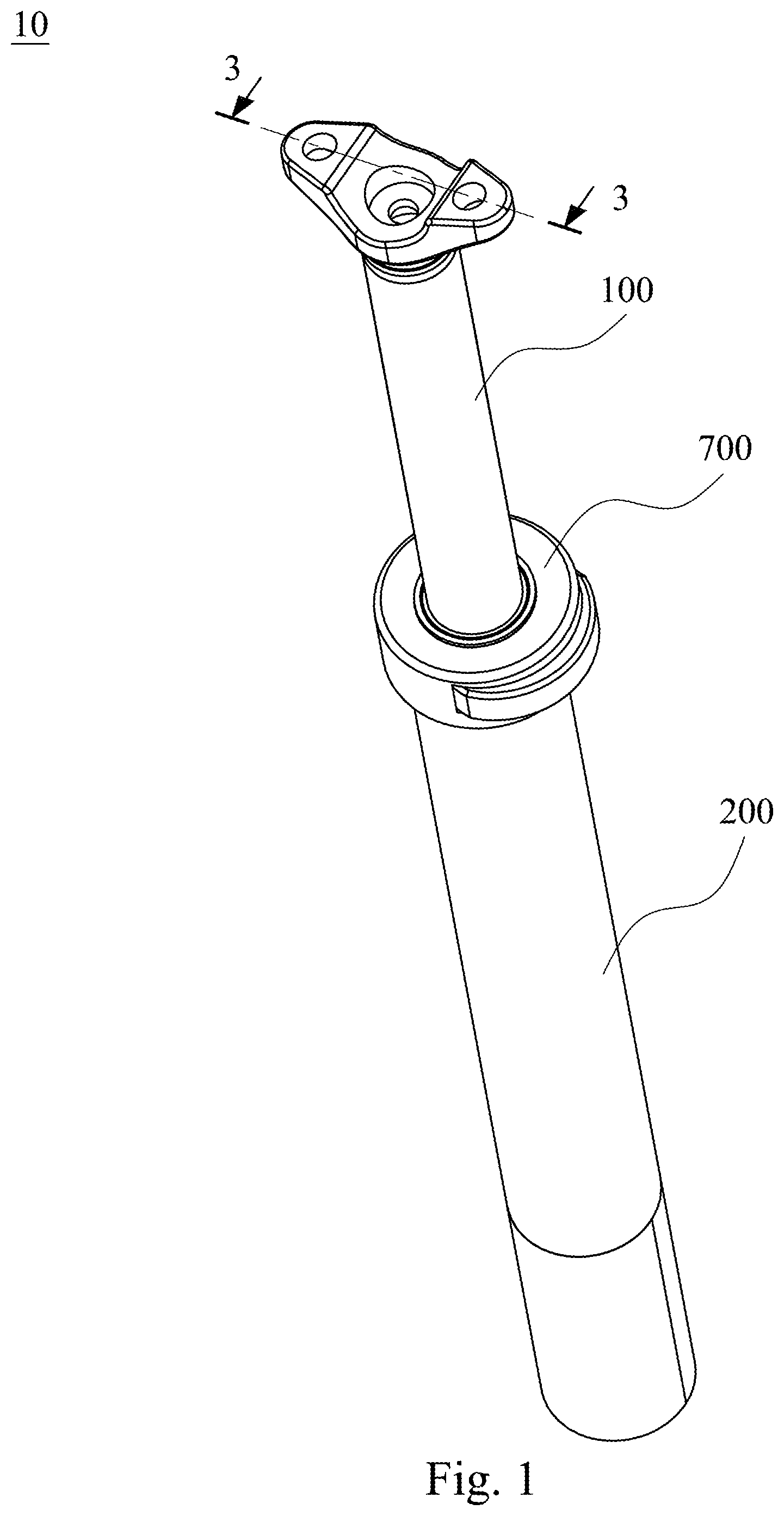 Patent US11780522 Figure 1 – Bicycle seat post structure