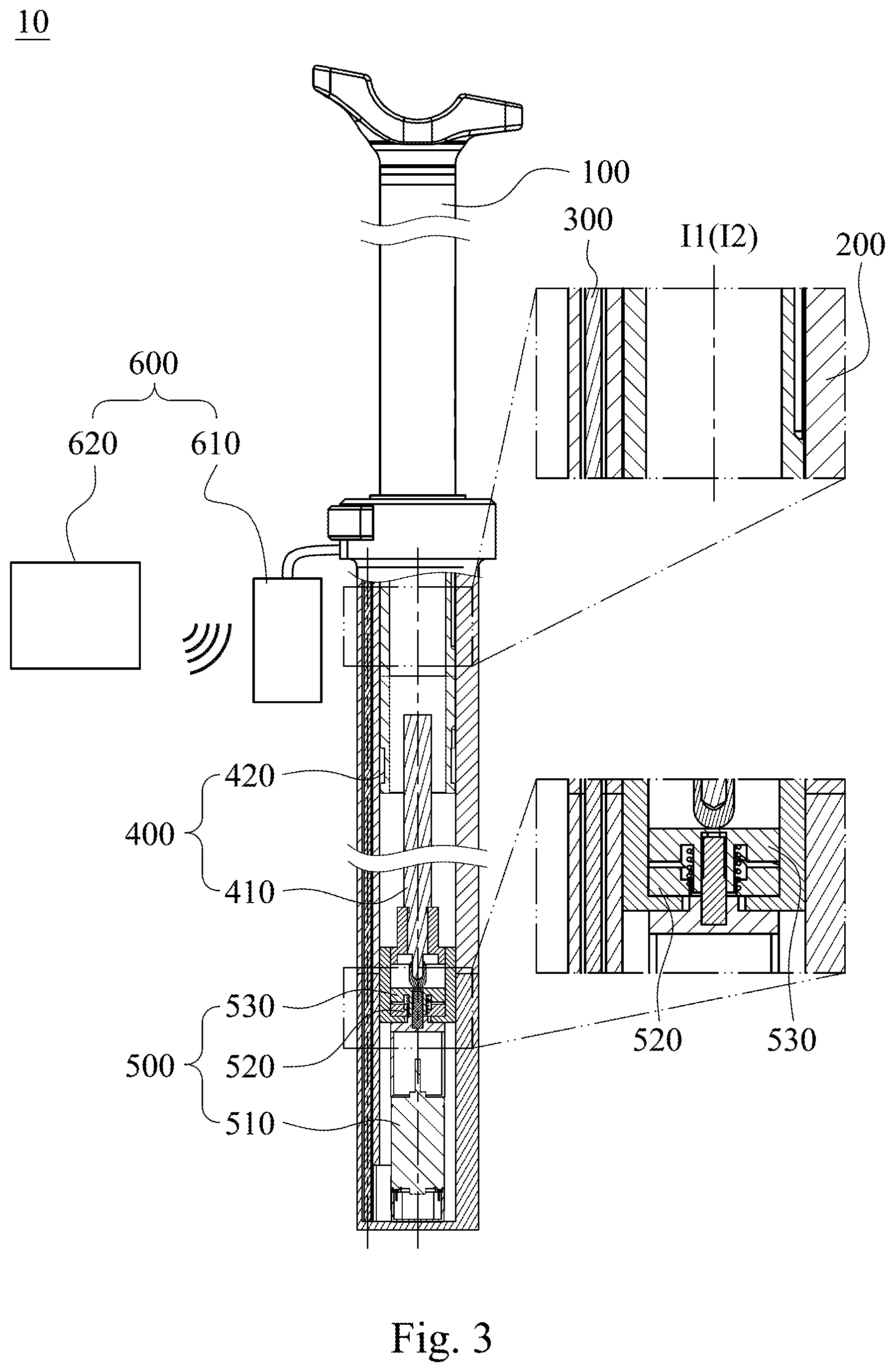 Patent US11780522 Figure 3 – Bicycle seat post structure