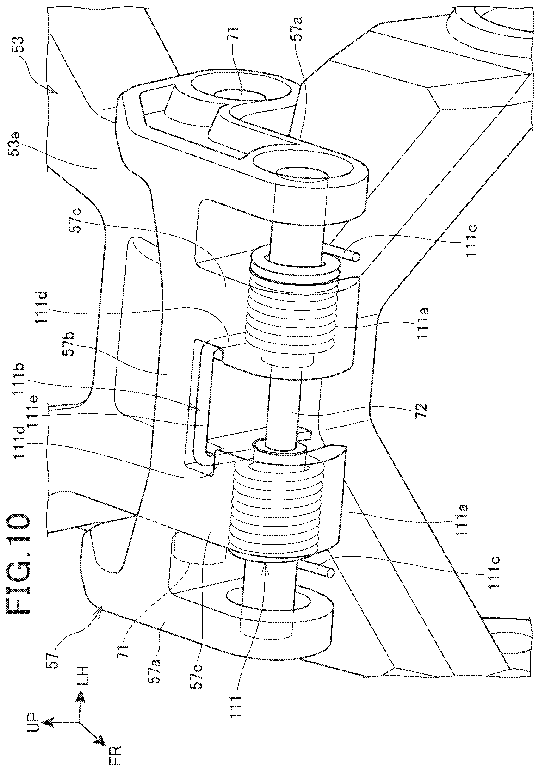 Patent US11780525 Figure 10 – Saddle ride type vehicle