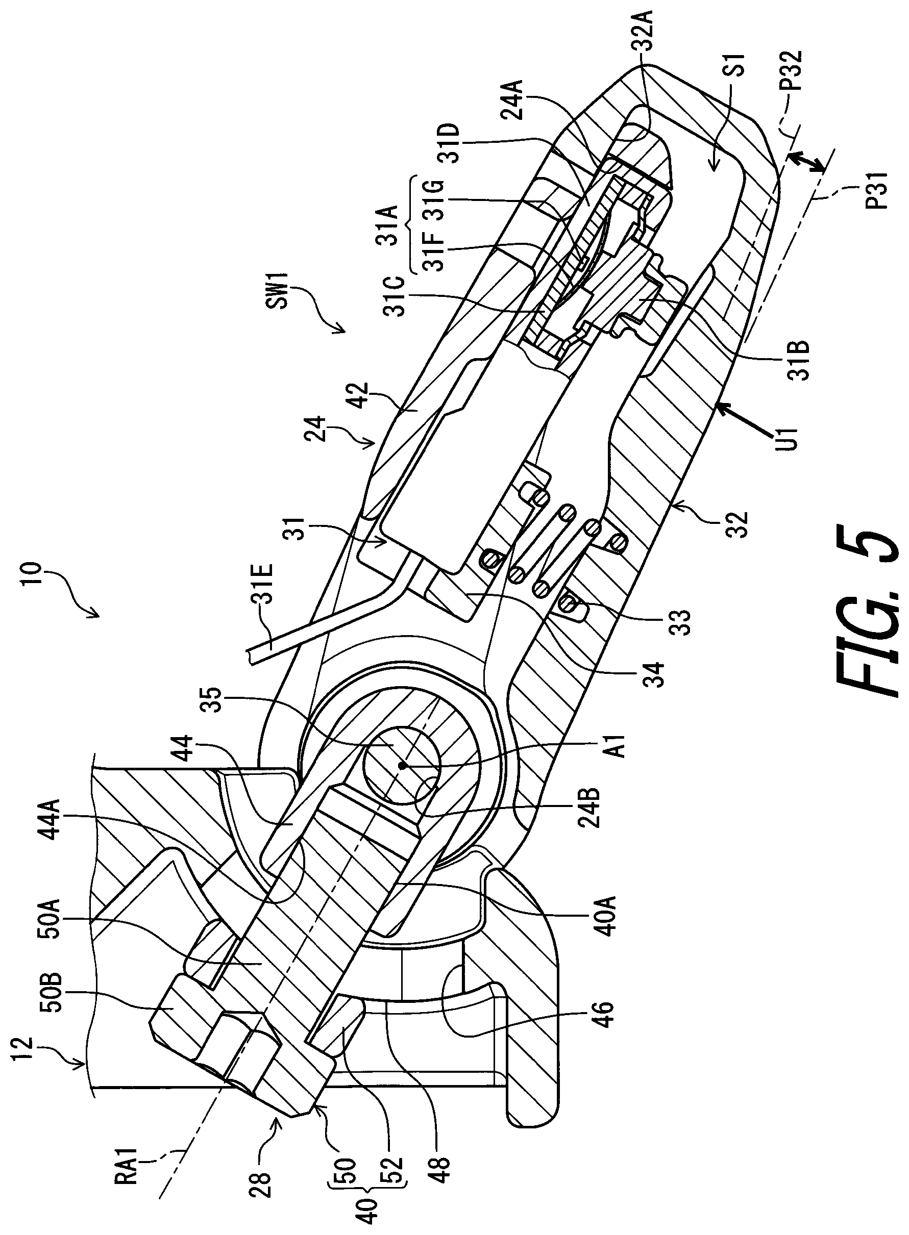Patent US11780529 Figure 5 – Operating device for human-powered vehicle