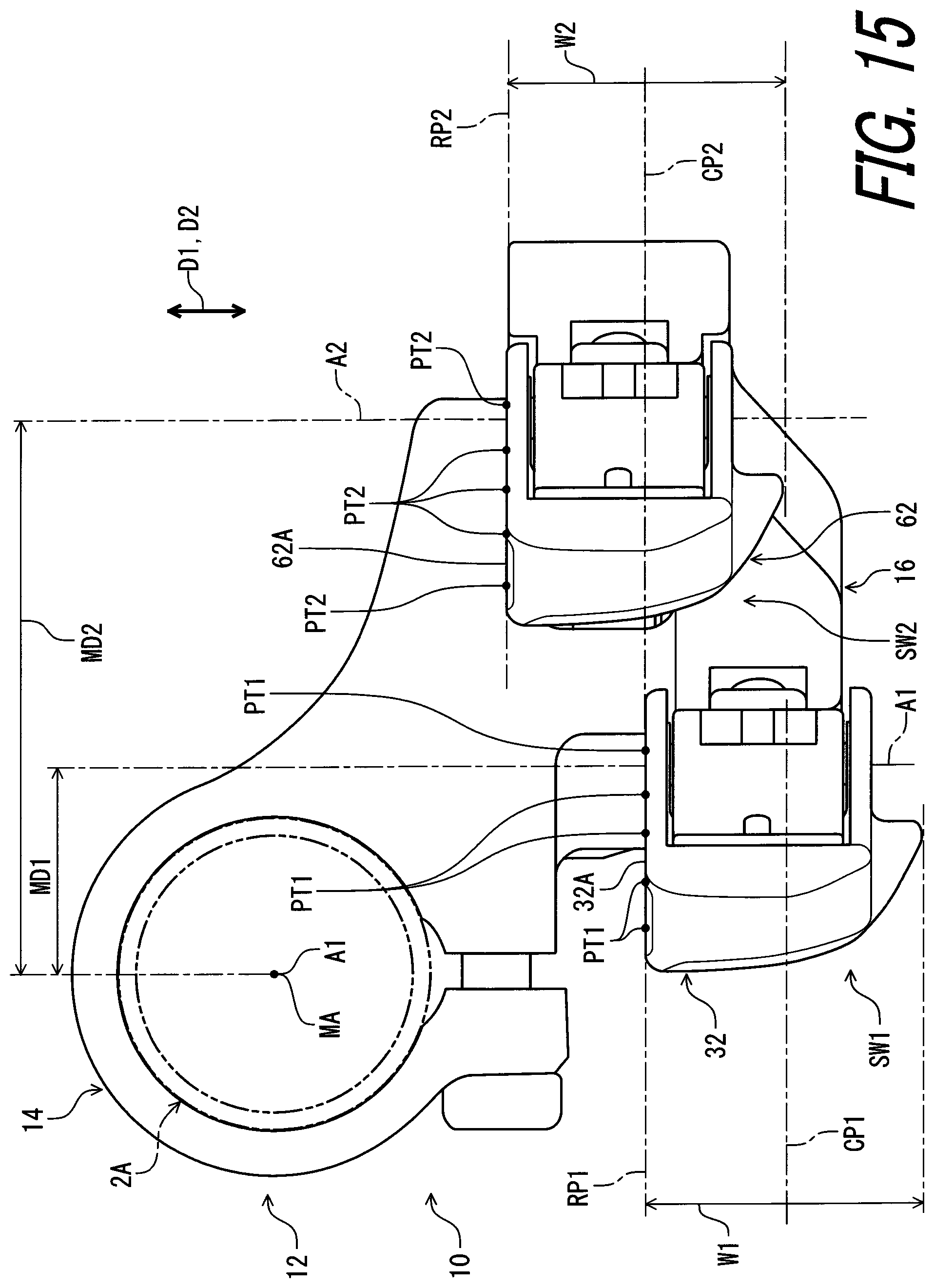 Patent US11780529 Figure 15 – Operating device for human-powered vehicle