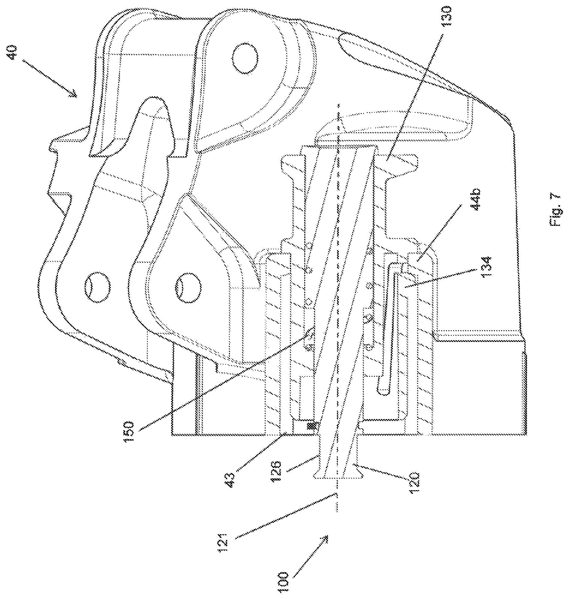 Patent US11780532 Figure 7 – Electromechanical derailleur for coaxial assembly
