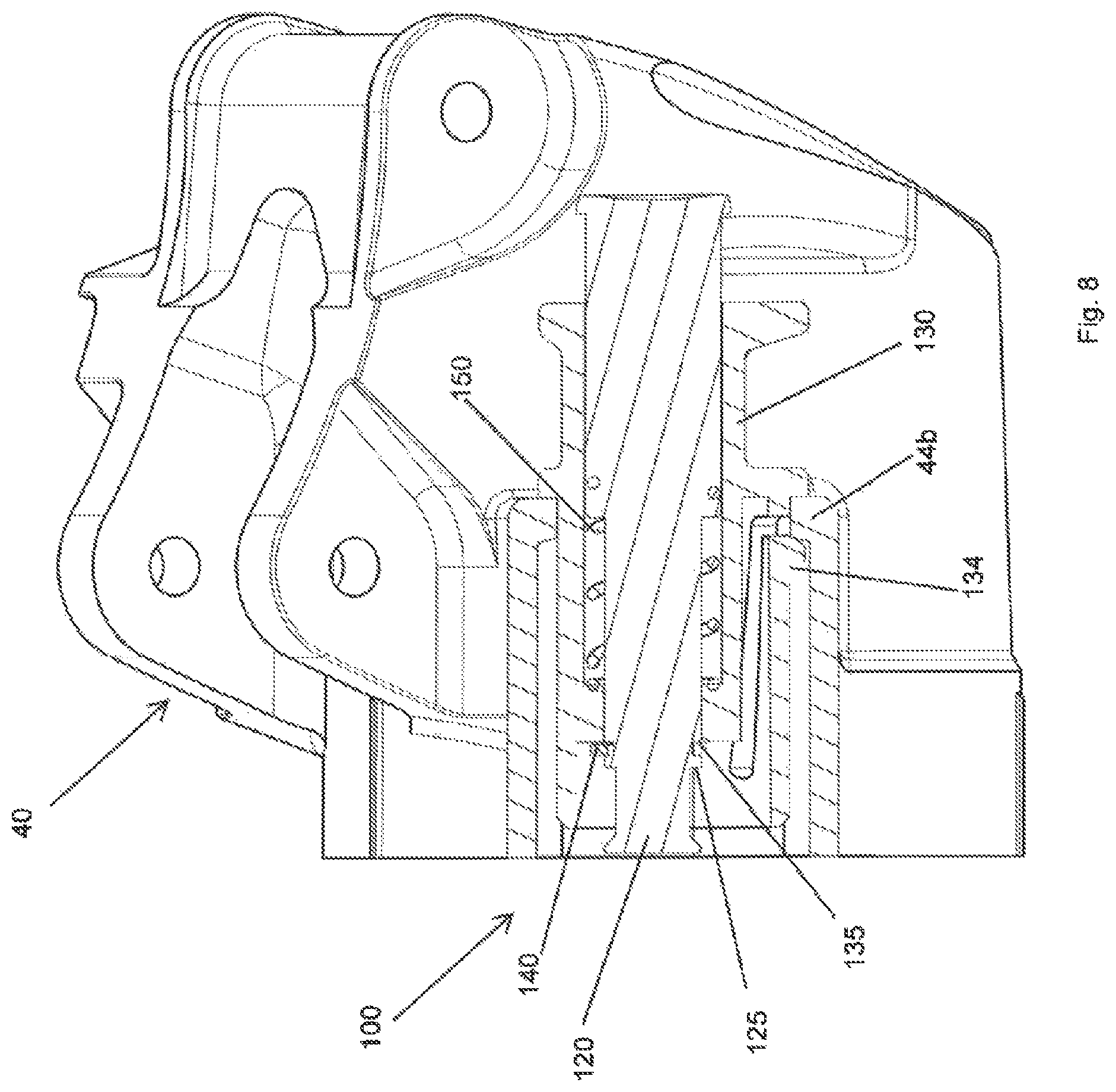 Patent US11780532 Figure 8 – Electromechanical derailleur for coaxial assembly