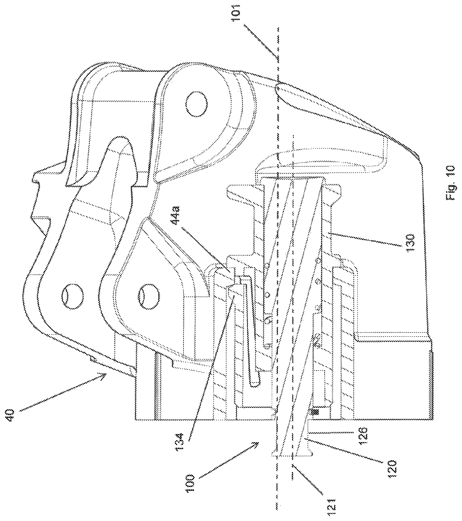 Patent US11780532 Figure 10 – Electromechanical derailleur for coaxial assembly