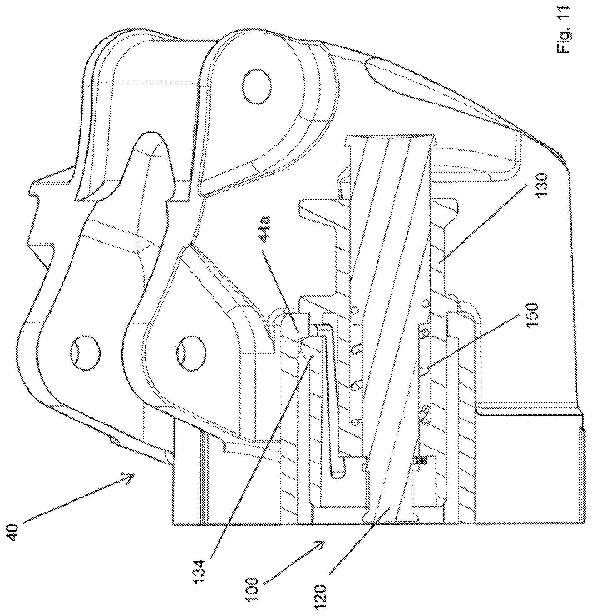 Patent US11780532 Figure 11 – Electromechanical derailleur for coaxial assembly