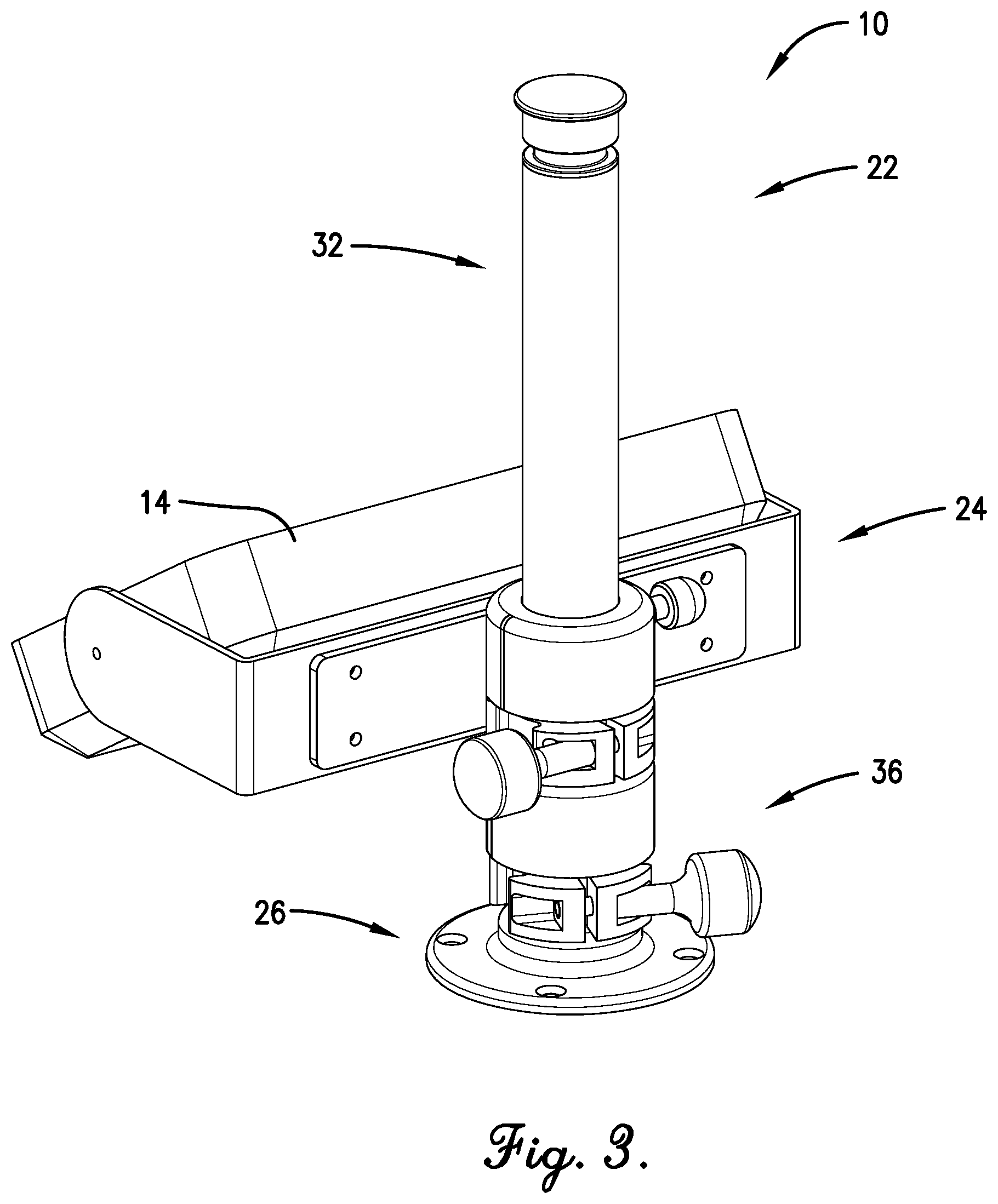 Patent US11780534 Figure 3 – Fully telescoping device mount