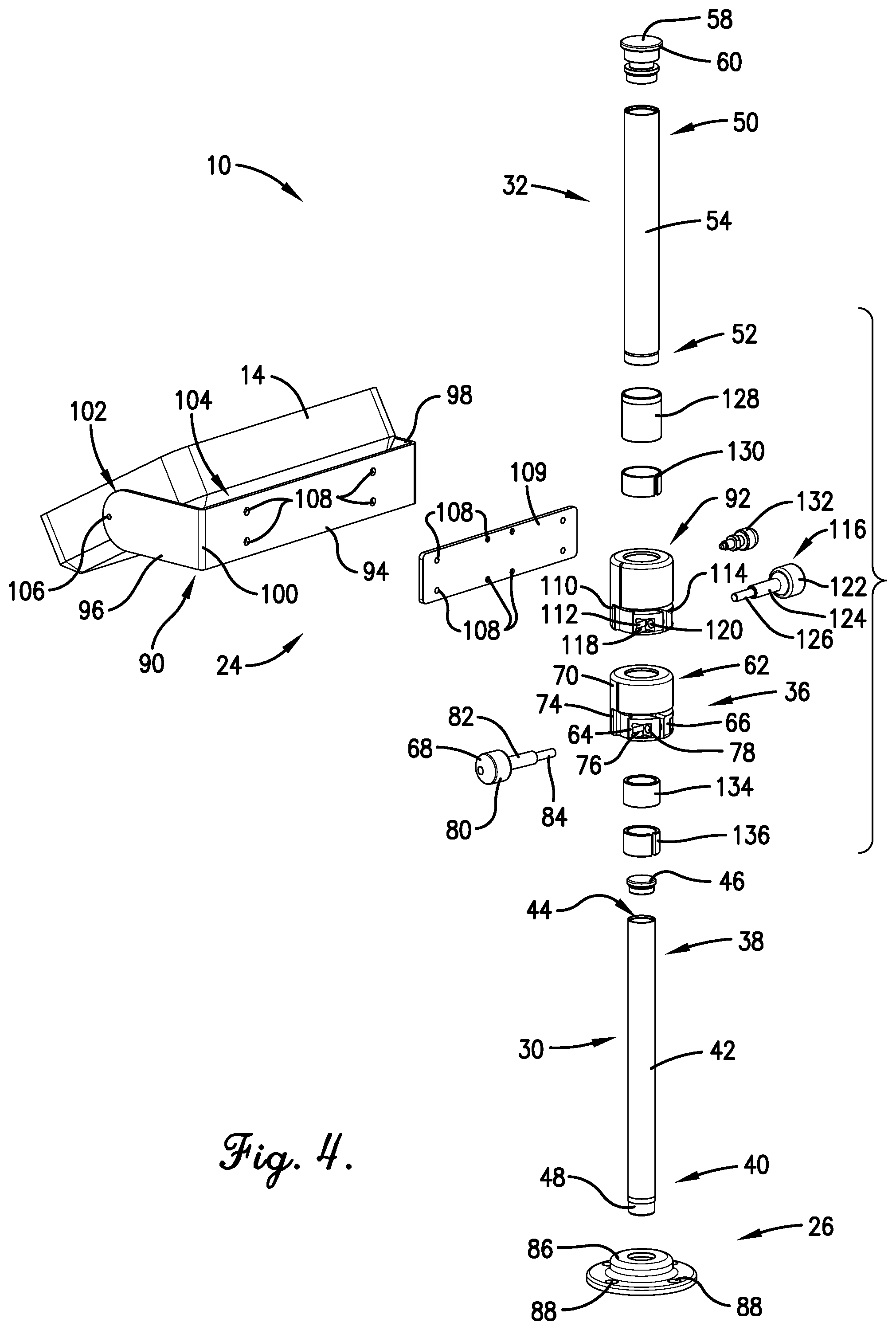 Patent US11780534 Figure 4 – Fully telescoping device mount