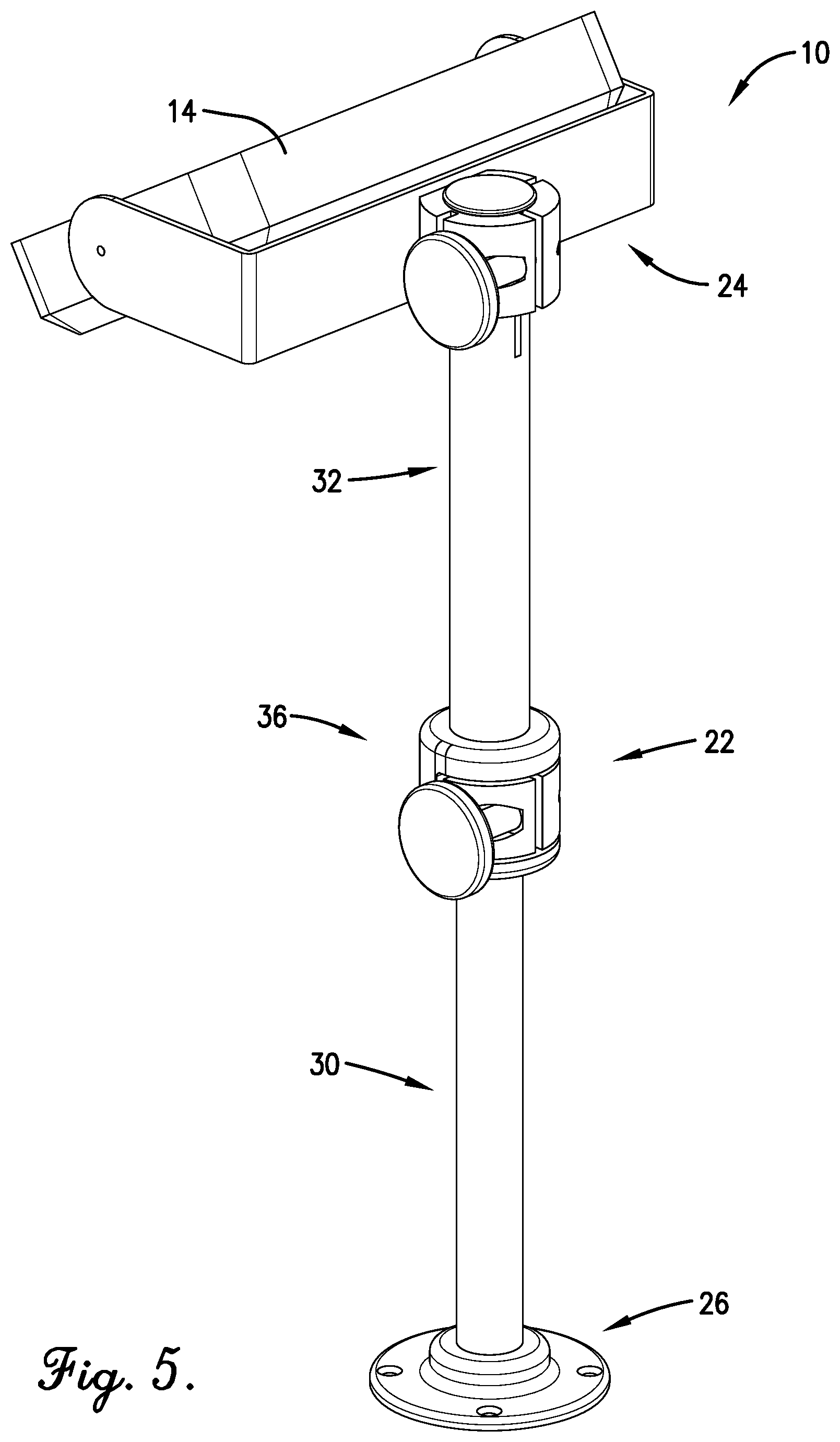 Patent US11780534 Figure 5 – Fully telescoping device mount