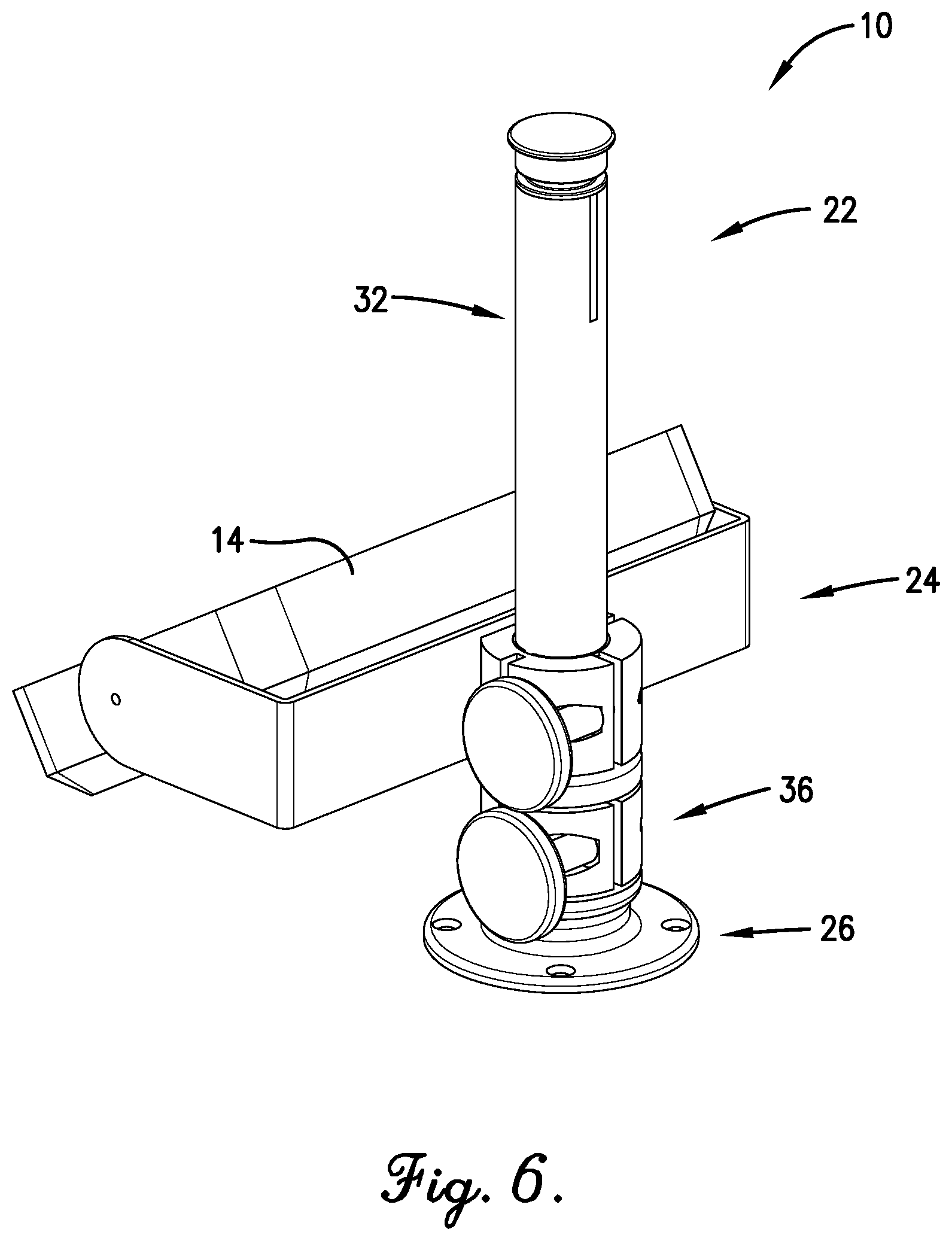 Patent US11780534 Figure 6 – Fully telescoping device mount