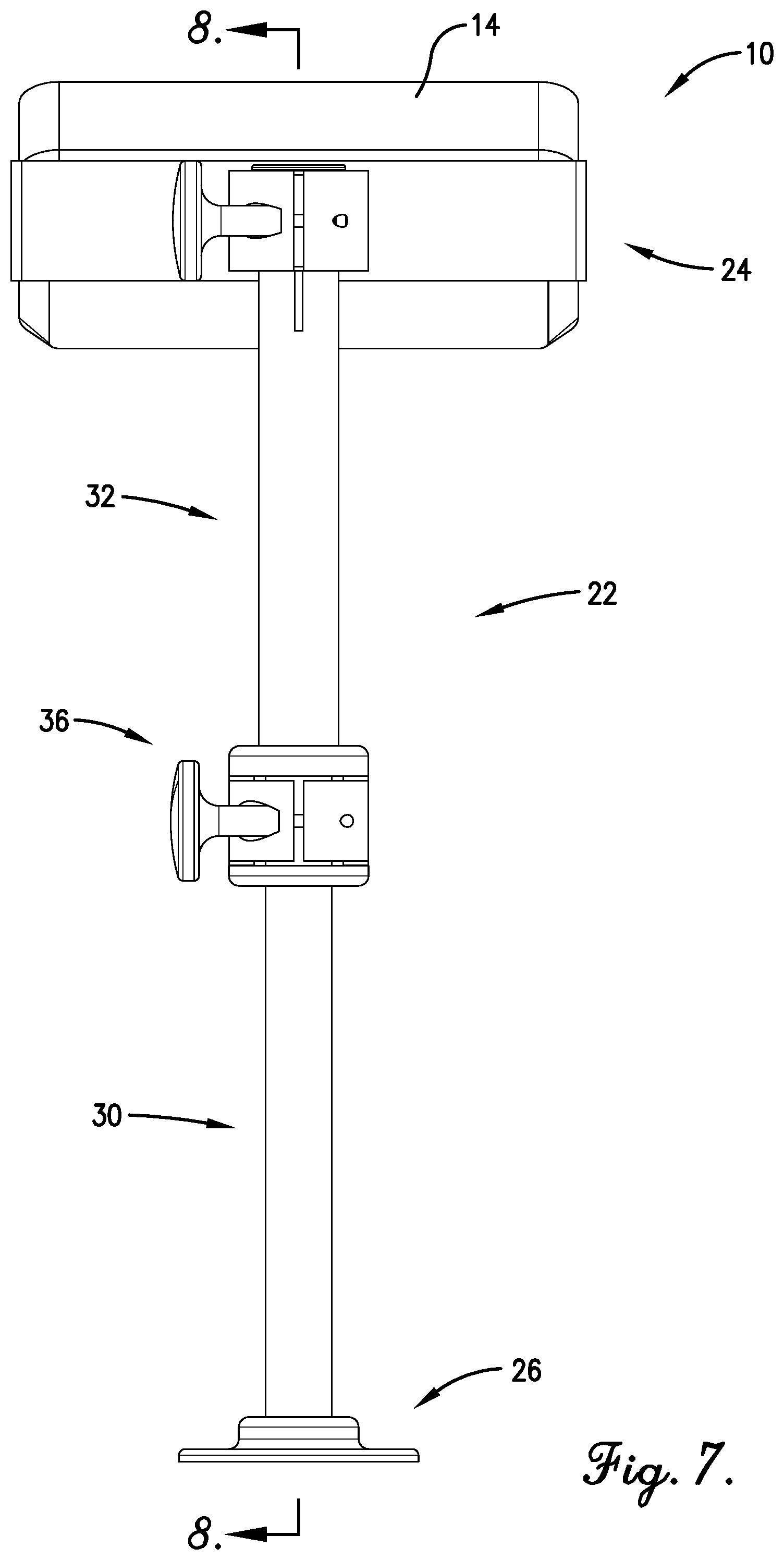 Patent US11780534 Figure 7 – Fully telescoping device mount