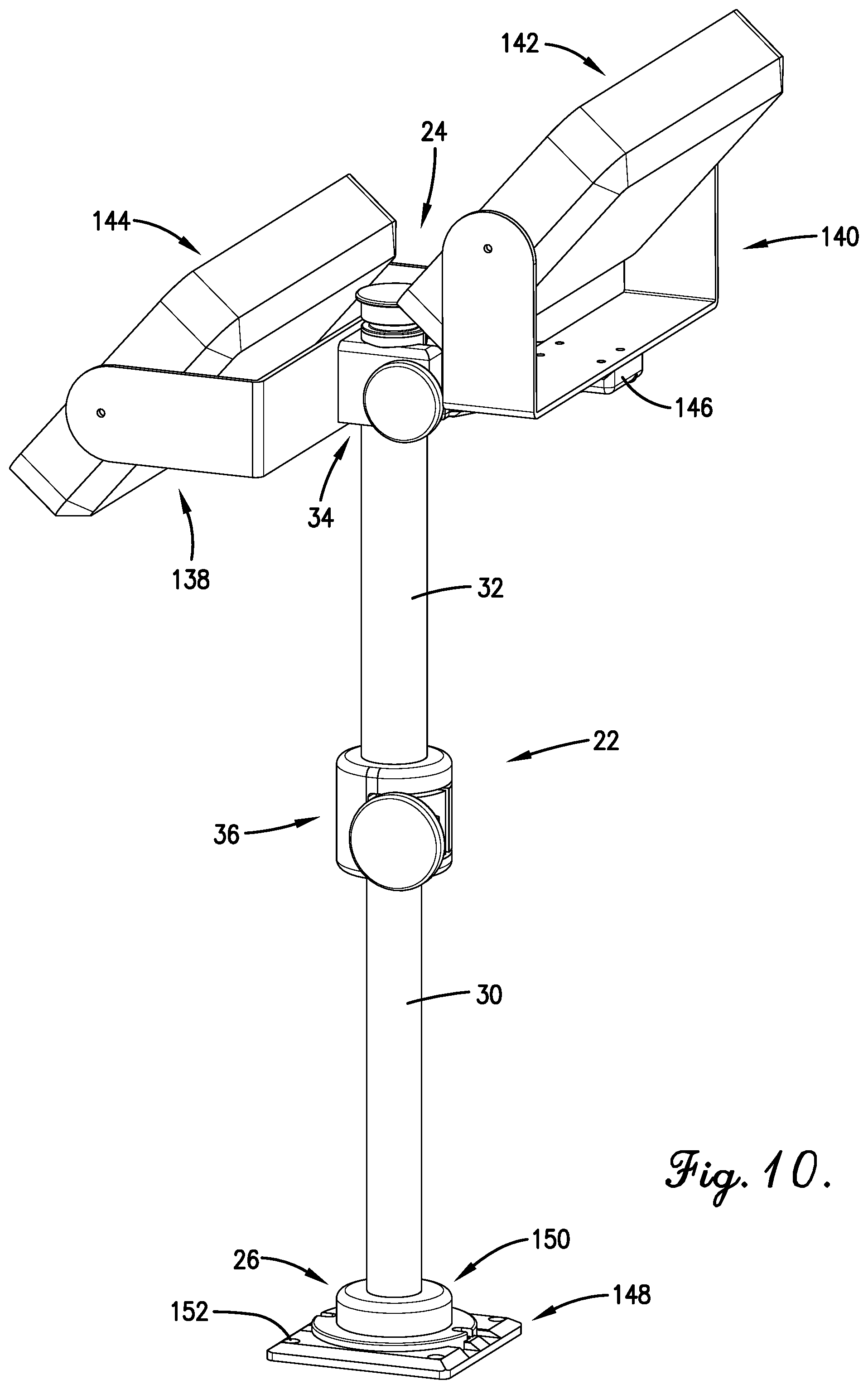 Patent US11780534 Figure 10 – Fully telescoping device mount
