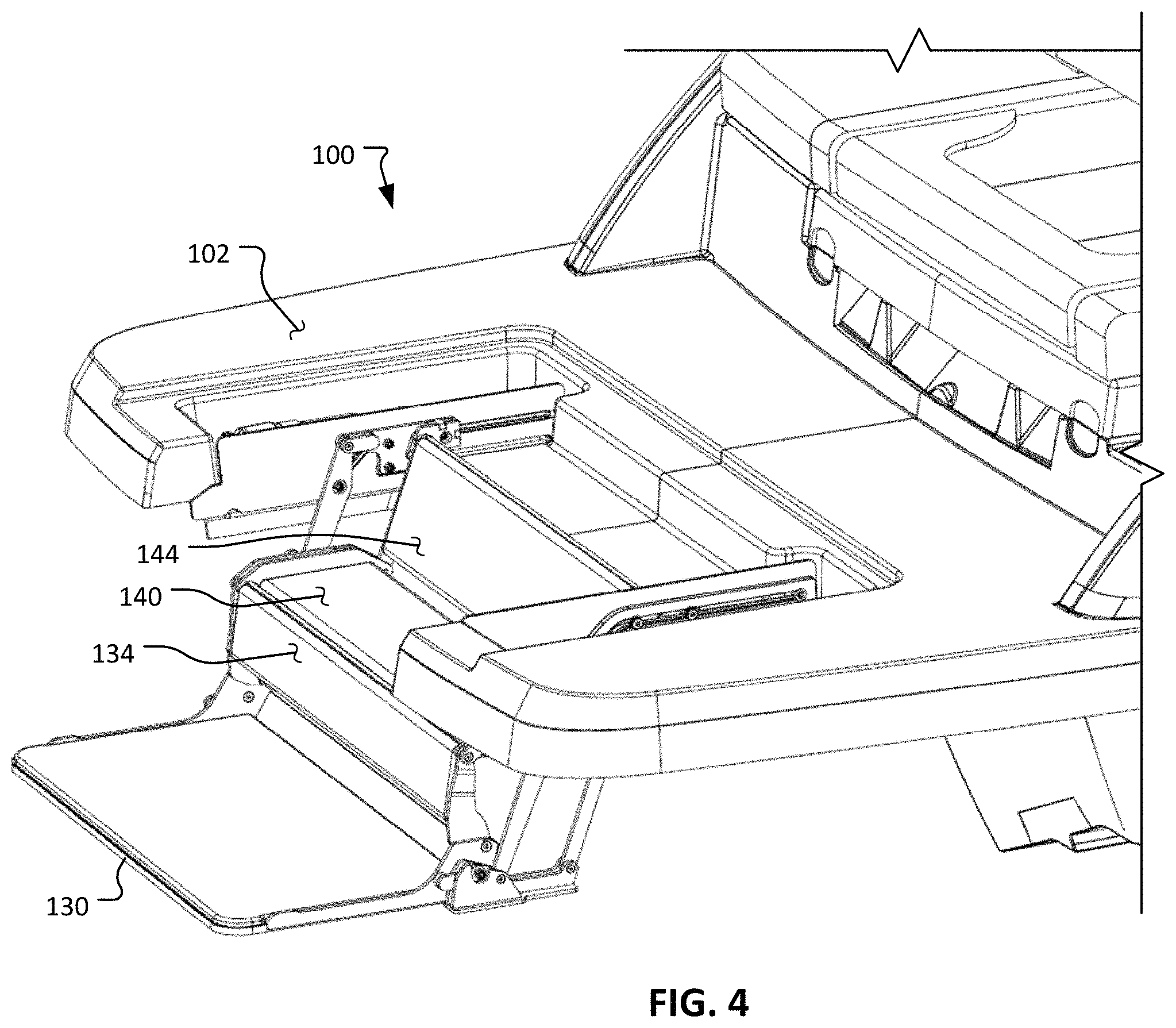 Patent US11780537 Figure 3 – Watercraft swim platform with deployable steps