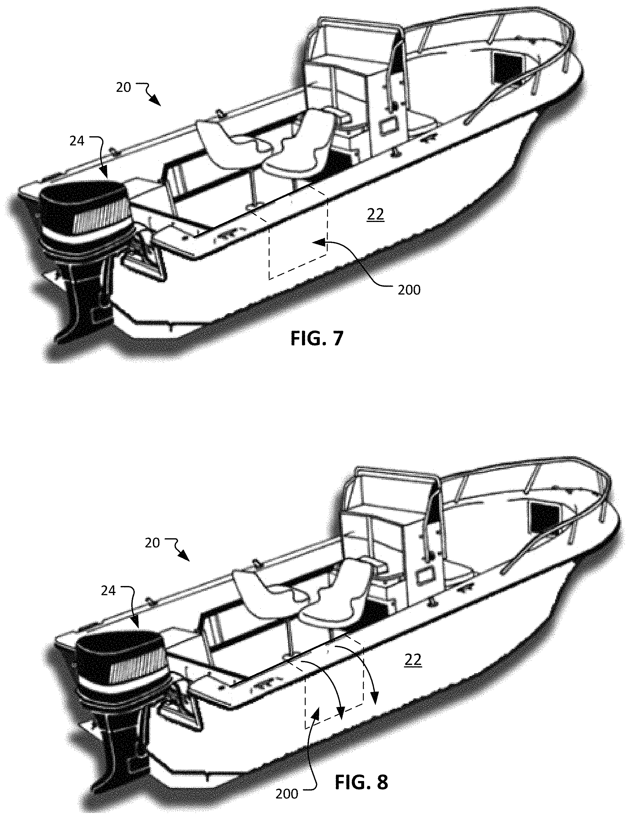 Patent US11780537 Figure 5 – Watercraft swim platform with deployable steps